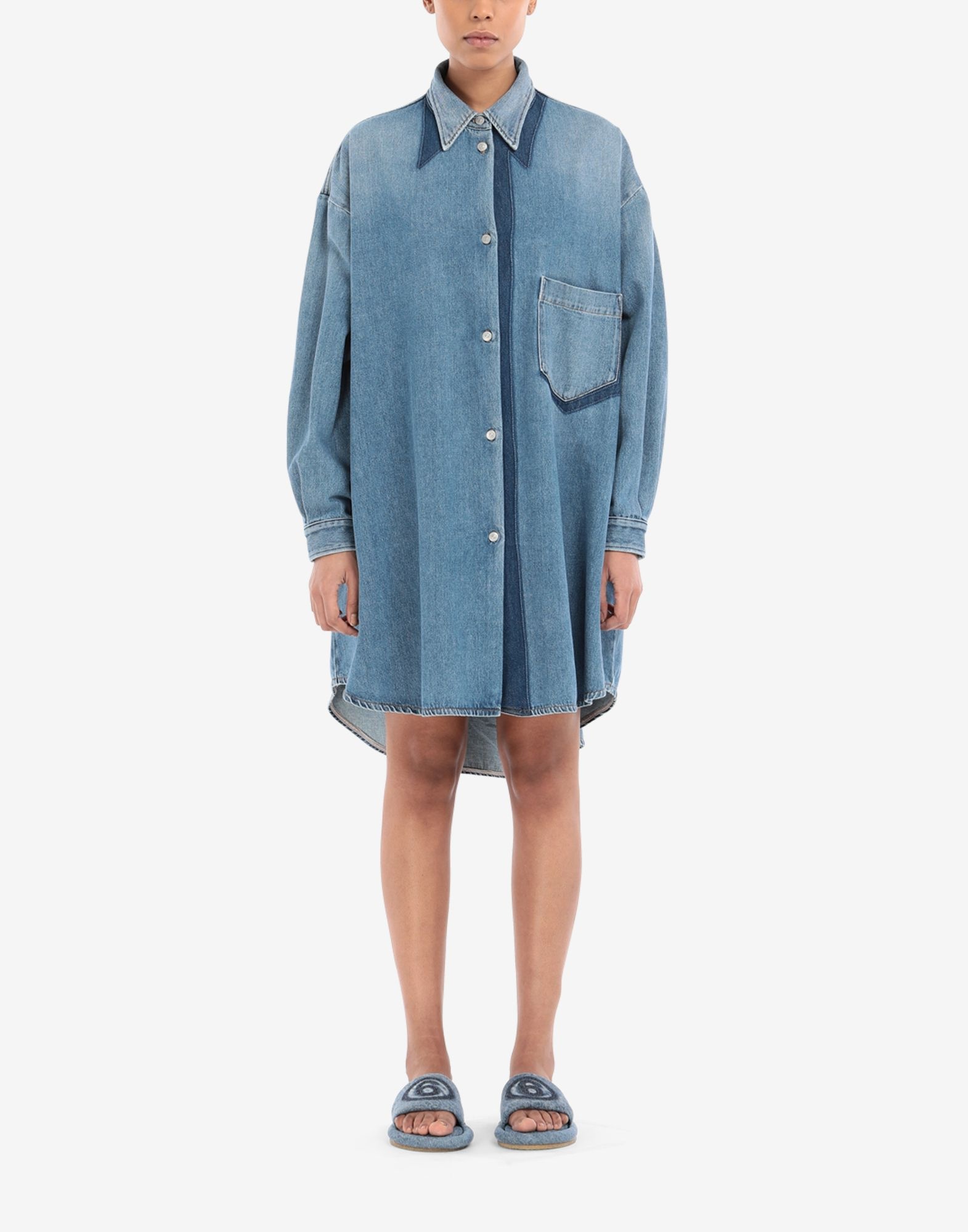 Oversized denim shirt dress - 2