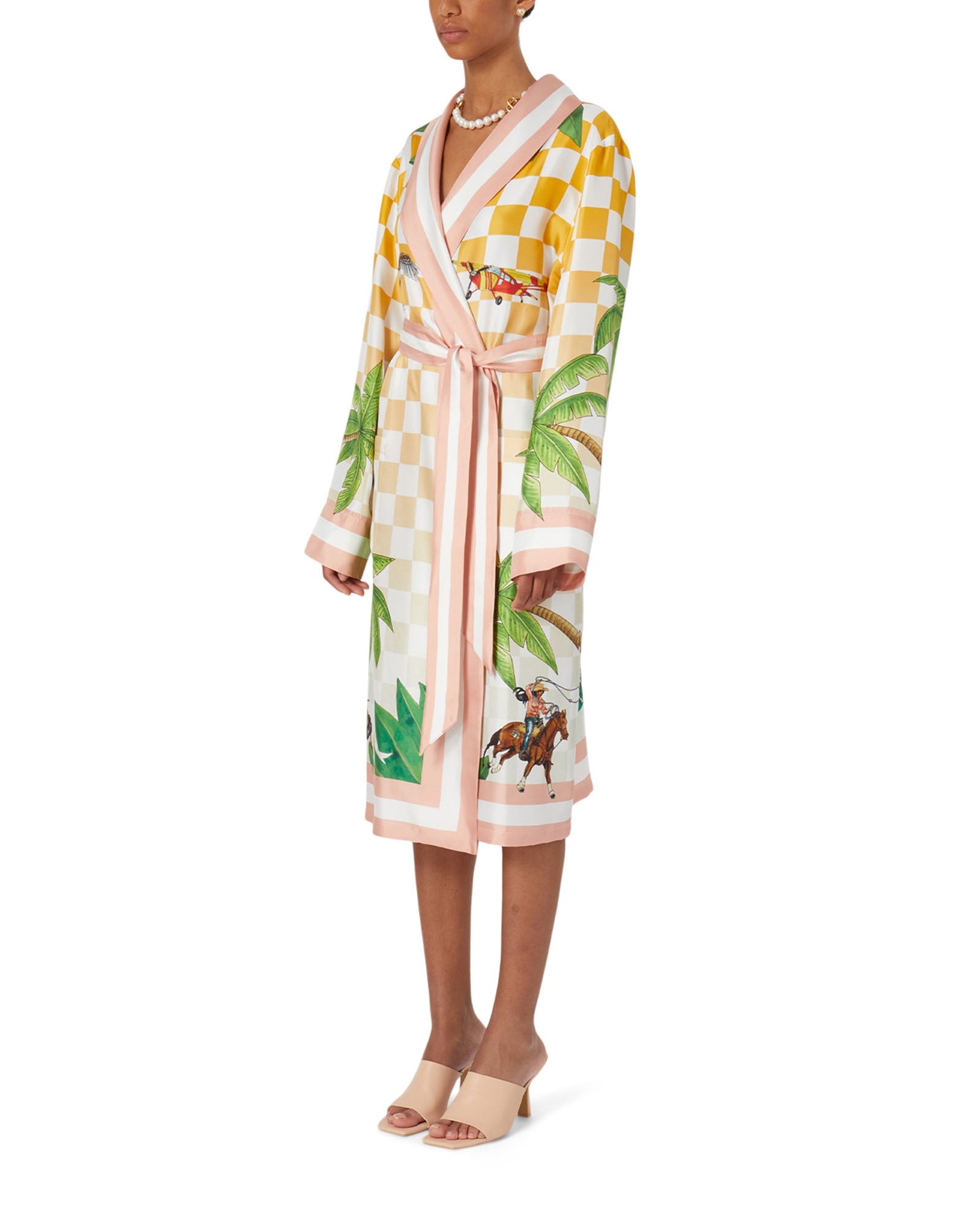 Tennis Club Silk Robe - 4