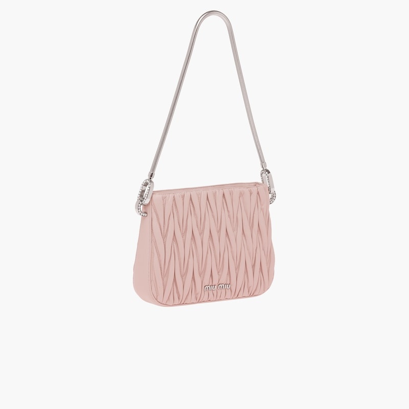 Miu Sassy matelassé nappa leather handbag - 5