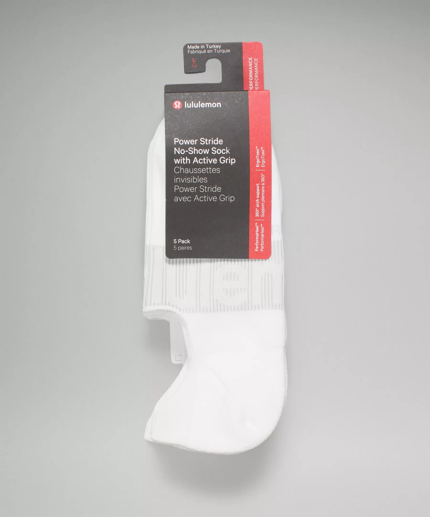 Men's Power Stride No-Show Socks with Active Grip *5 Pack - 4