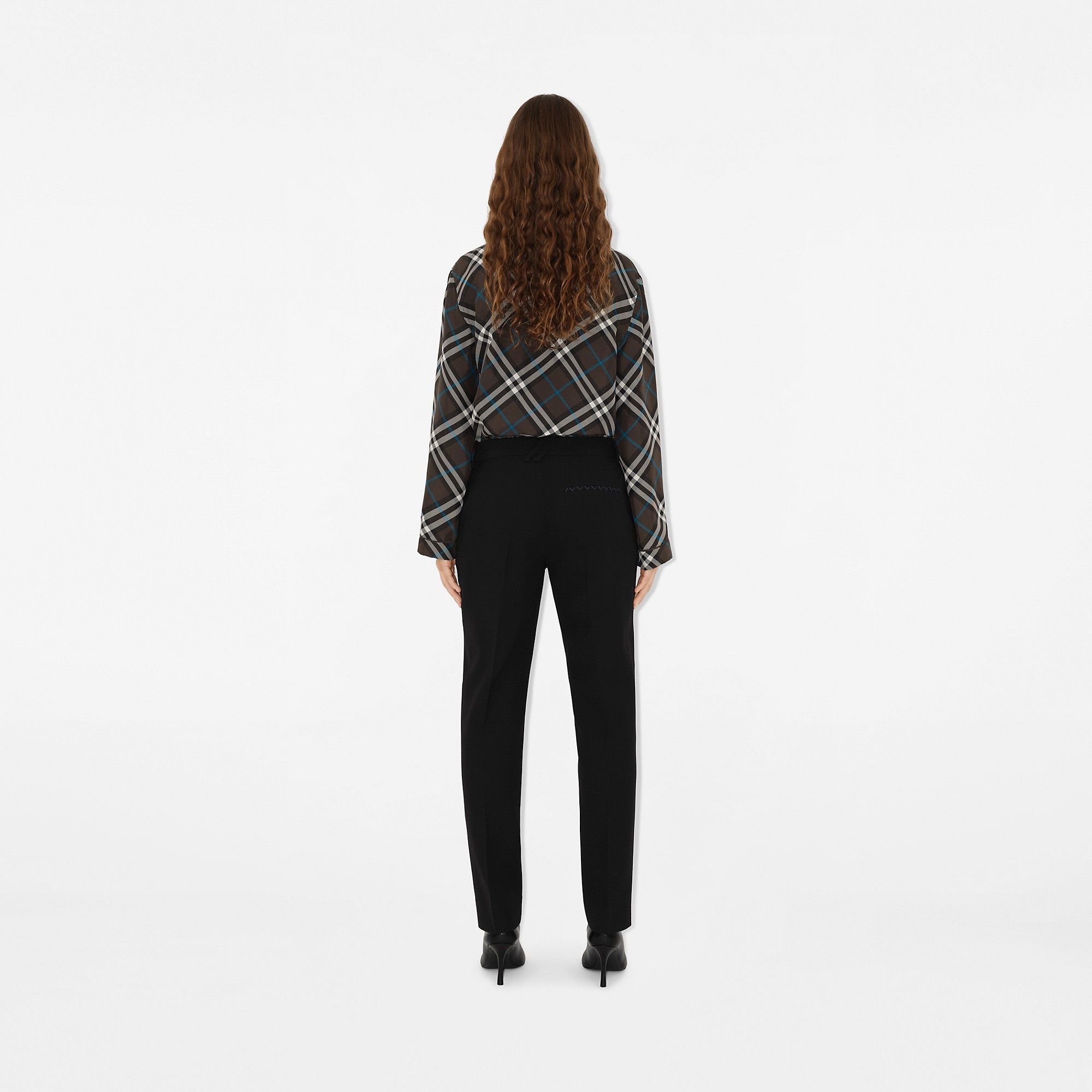 Check Silk Pyjama Shirt - 4