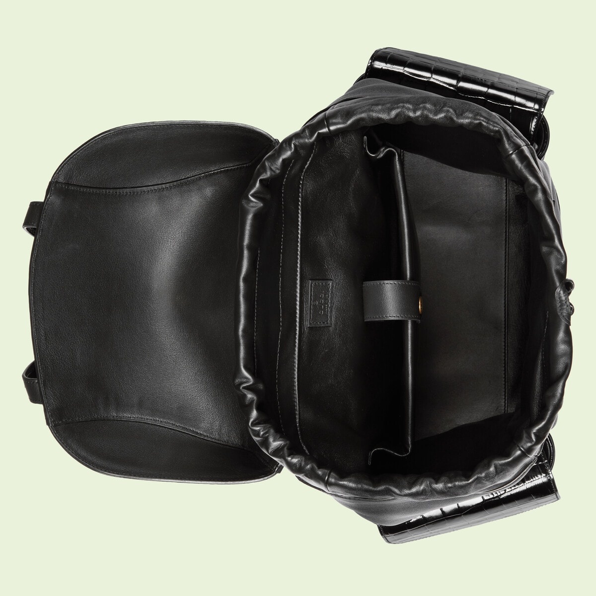 Crocodile trim backpack with Double G - 7