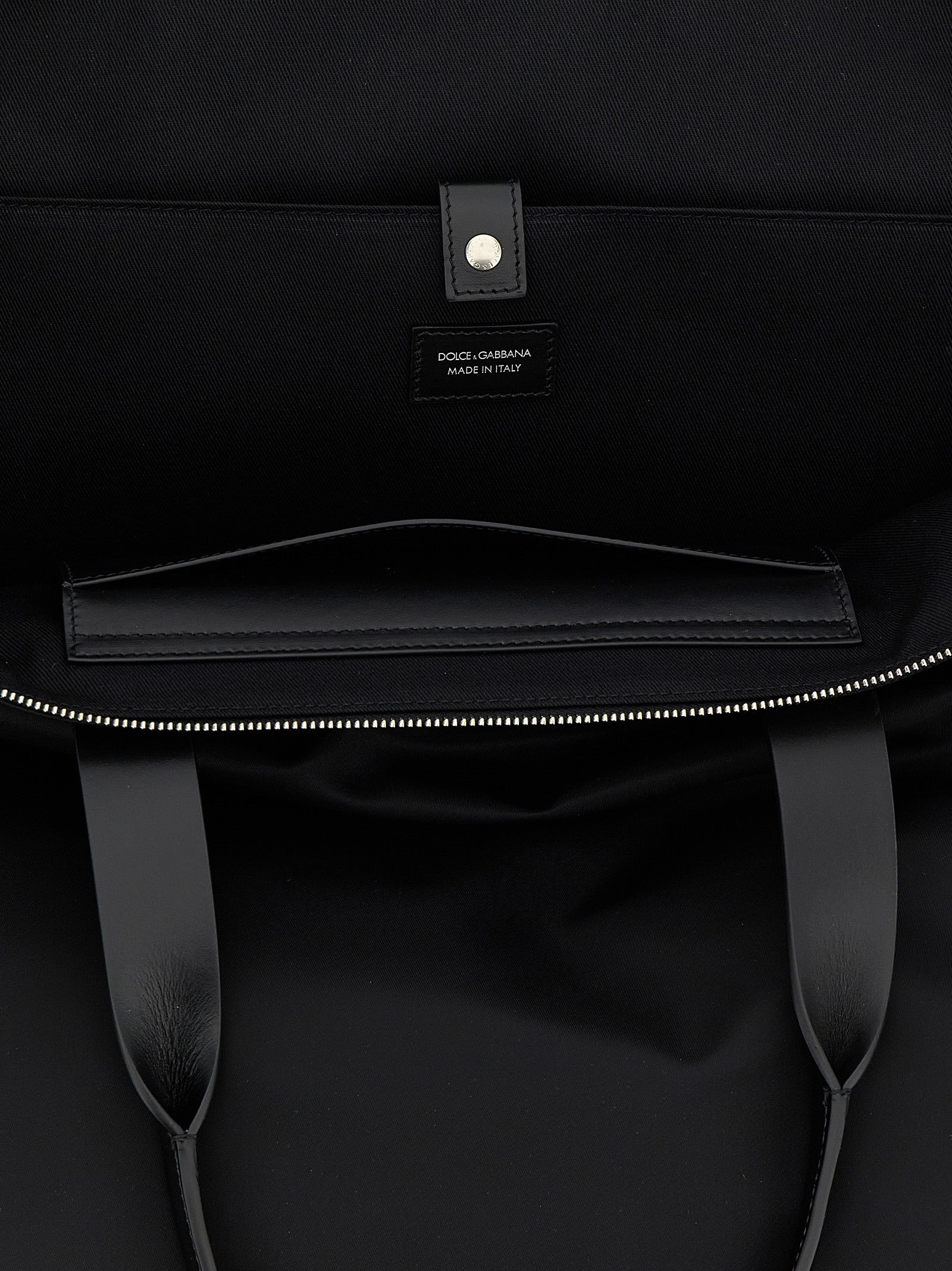 Big Logo Patch Shopping Bag Tote Bag Black - 4