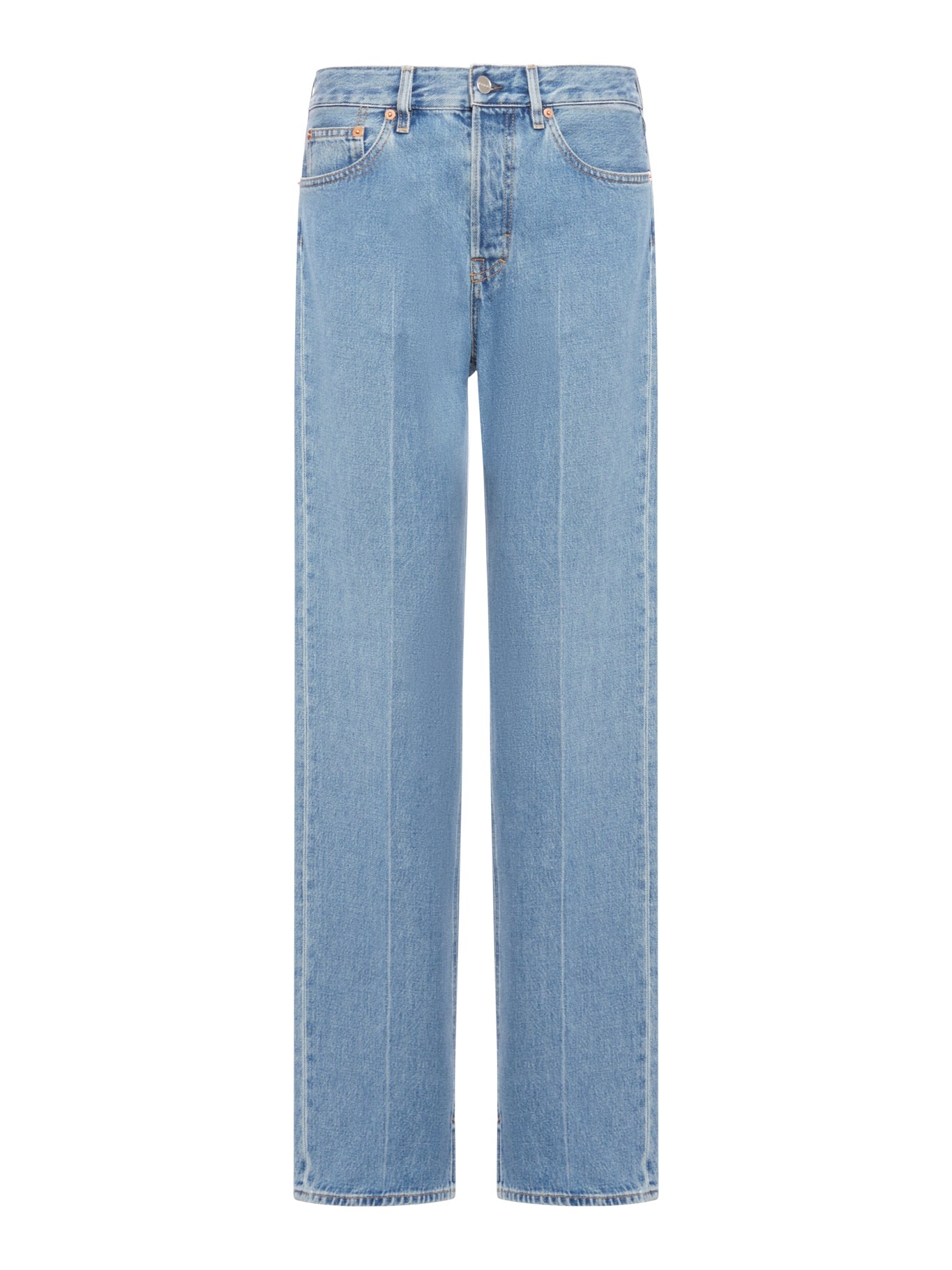 DENIM PANTS WITH GUCCI LABEL - 1