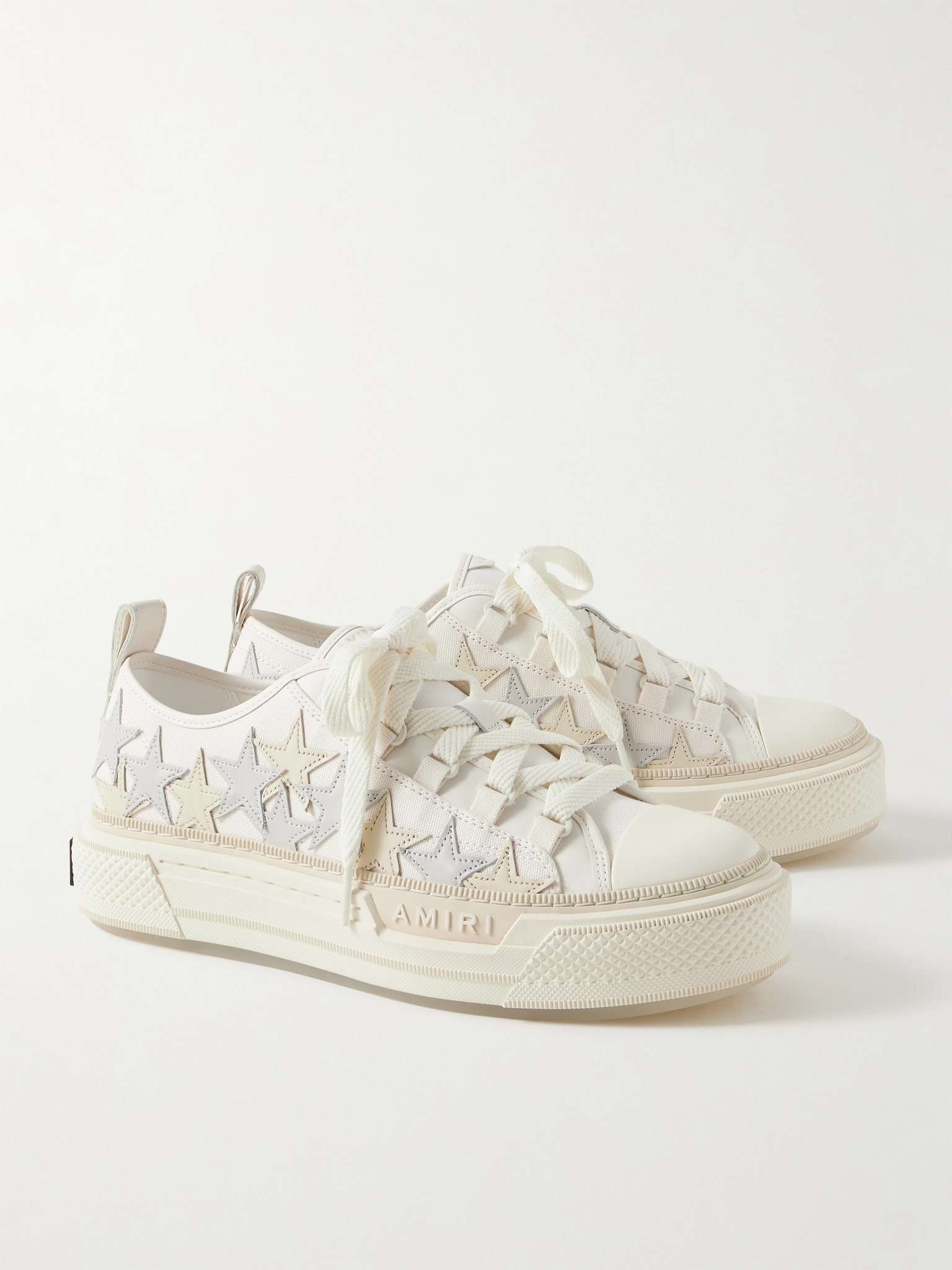 Stars Court Leather and Rubber-Trimmed Appliquéd Canvas Sneakers - 4