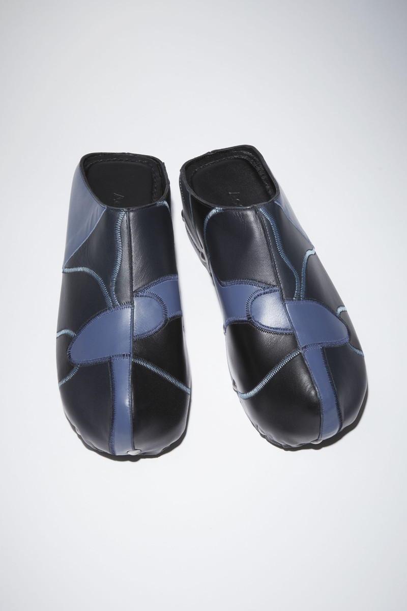 Studded patchwork mules - Multi blue 3