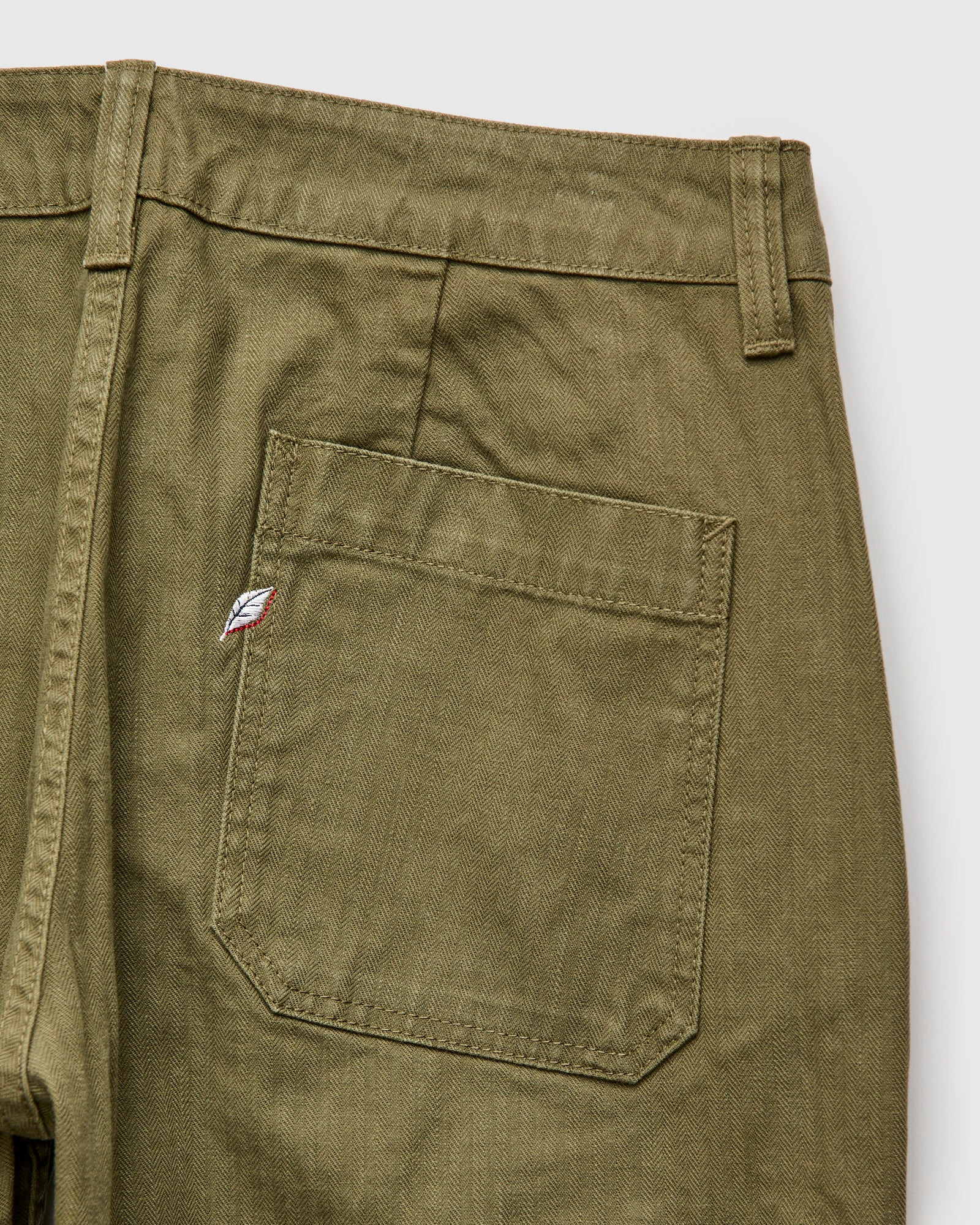 Sulfur Dye Herringbone Work Pants in Olive - 3