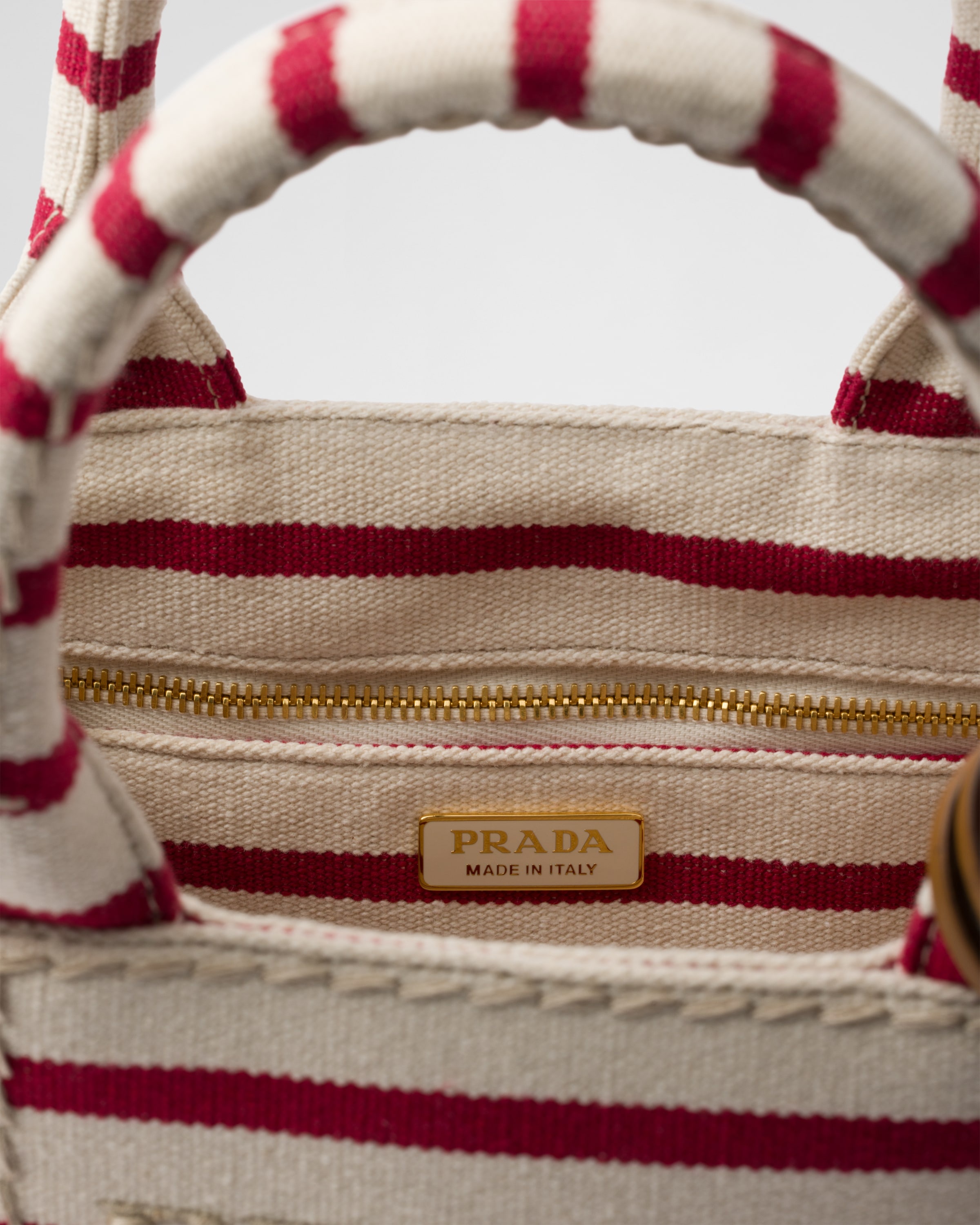 Striped cotton canvas mini-bag - 5