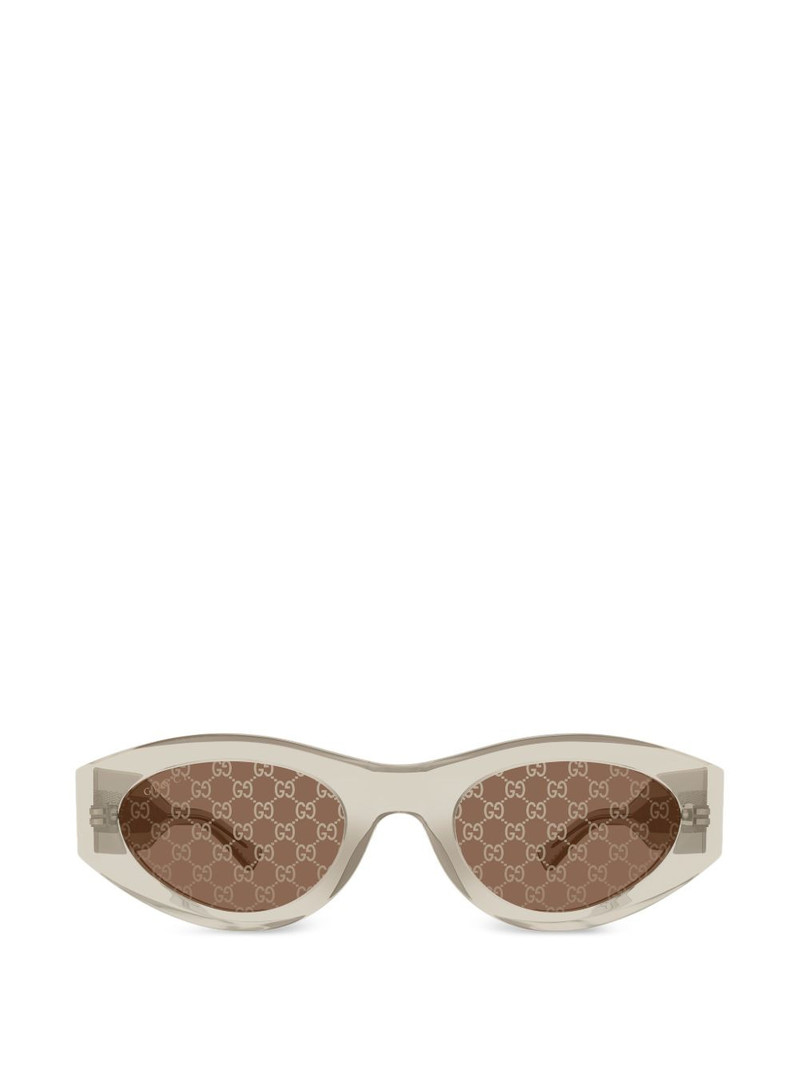 geometric-frame logo sunglasses 1
