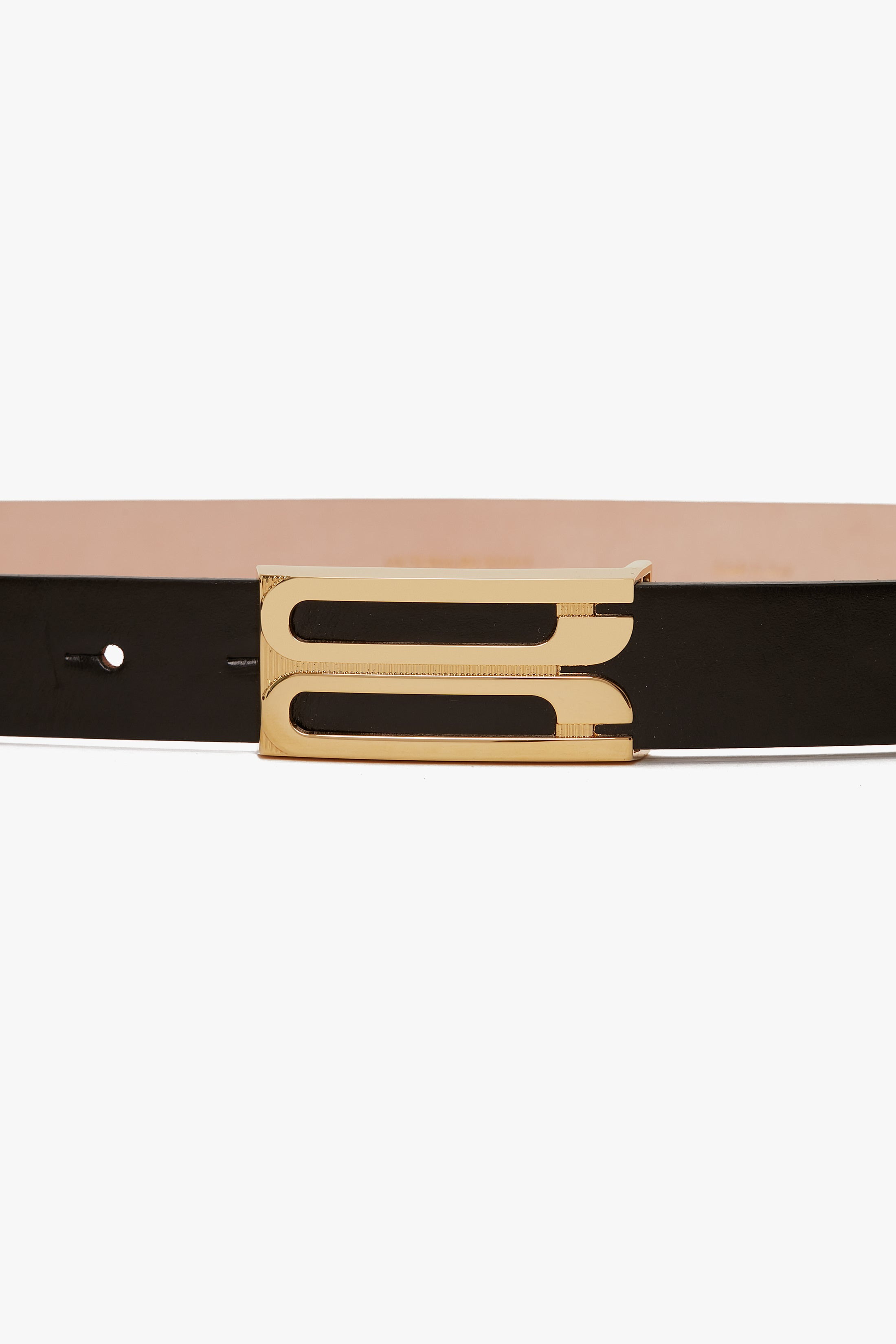 Frame Belt In Black Glossed Leather - 4