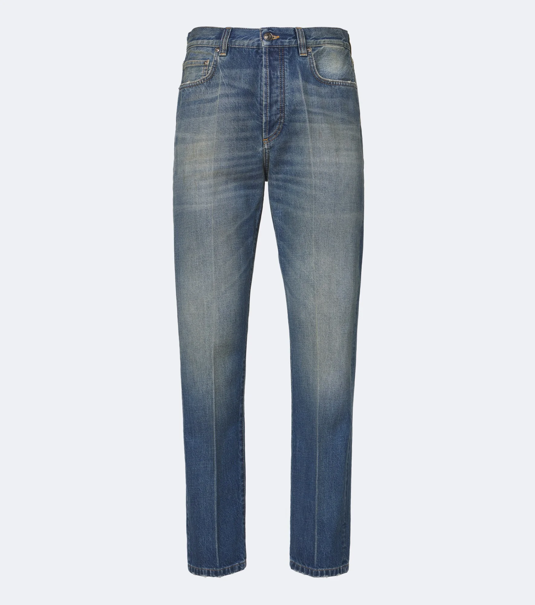 Distressed straight jeans - 1