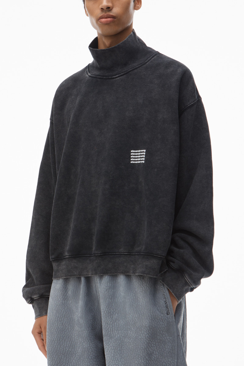 HIGH NECK PULLOVER IN DENSE FLEECE 3