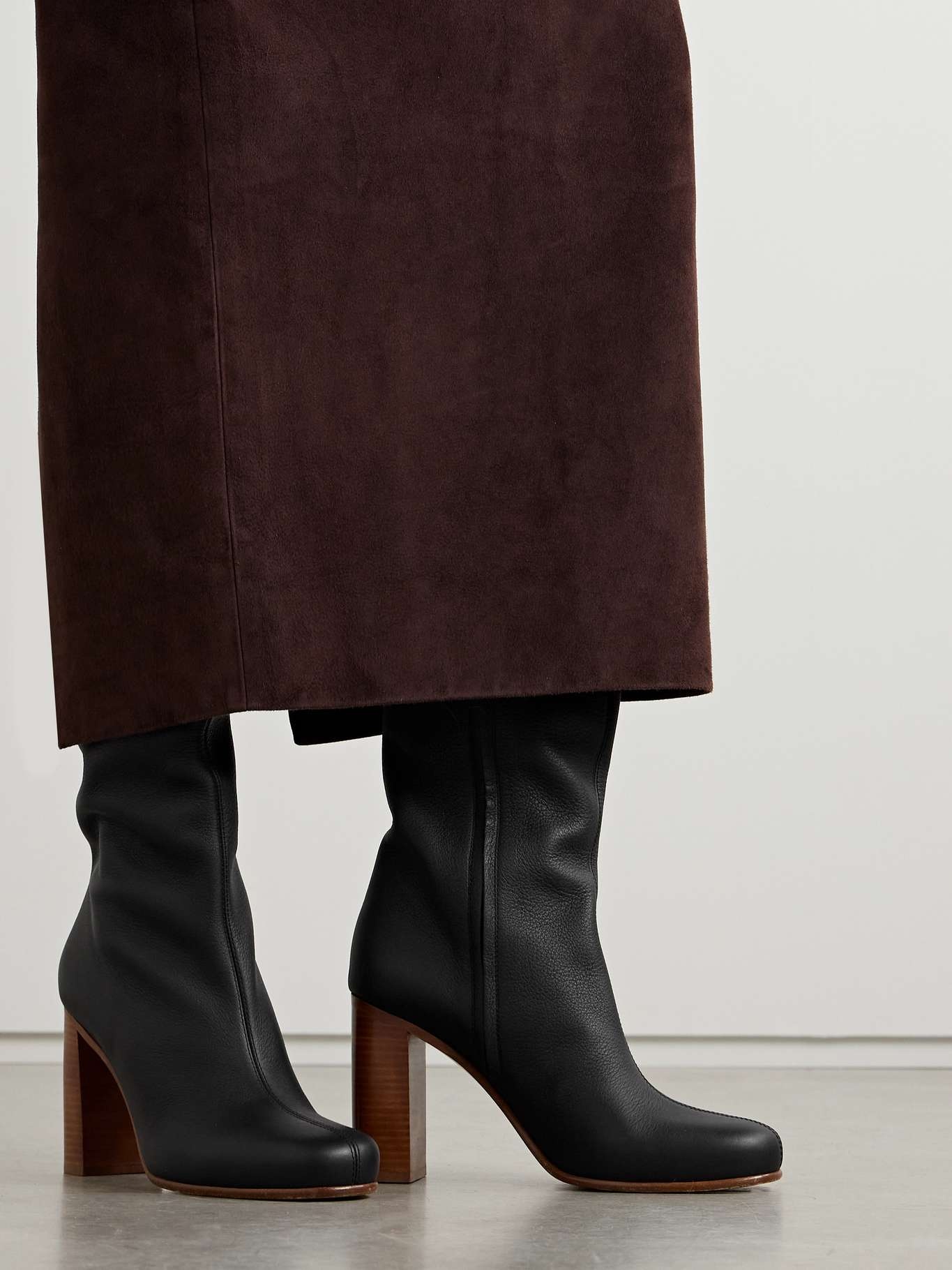 Willow textured-leather knee boots - 2