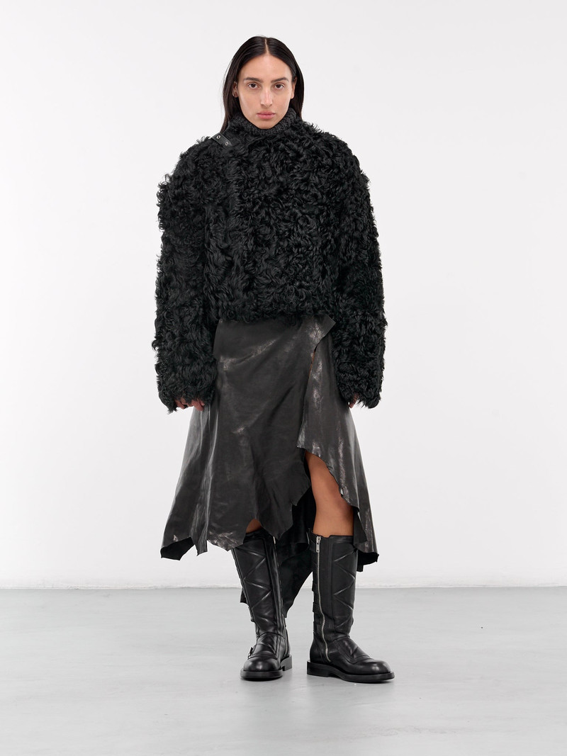 Ann Demeulemeester Ylva Leather Asymmetric Wrap Skirt outlook
