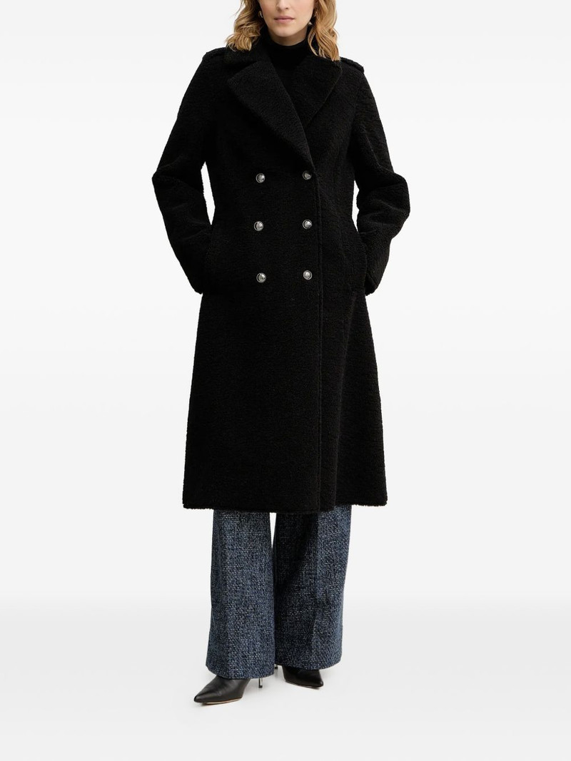 GUESS USA double-breasted faux-fur coat outlook