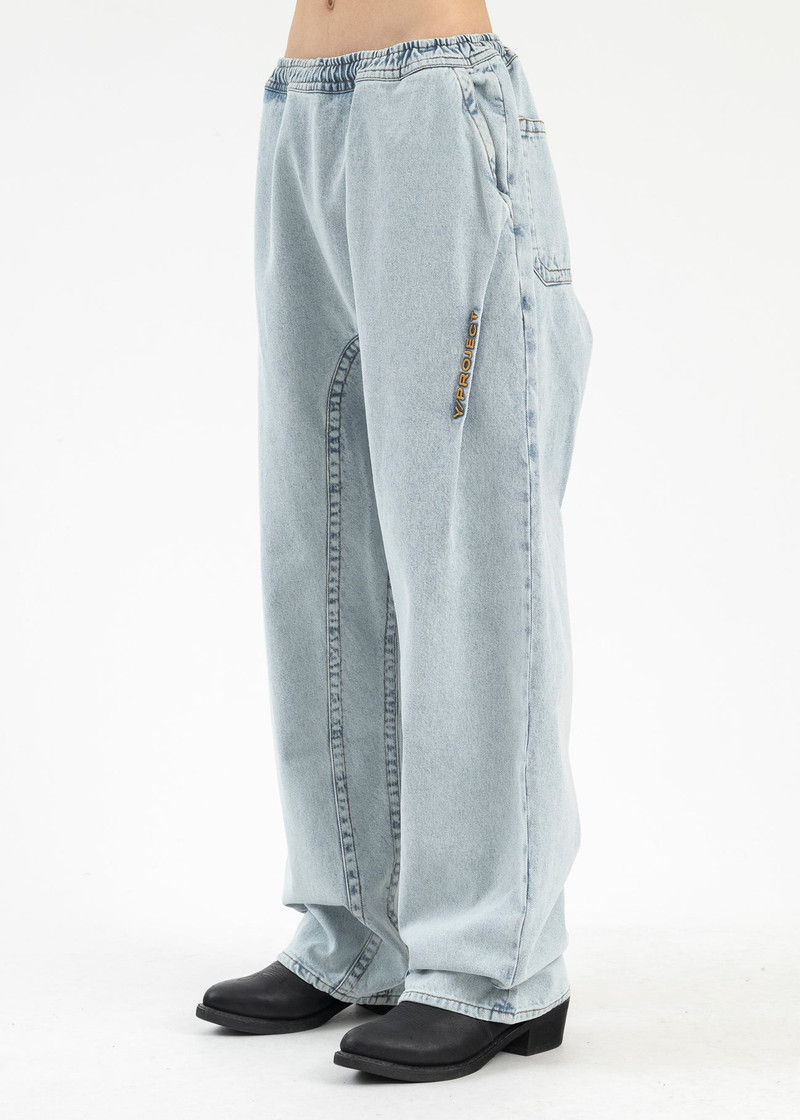 ICEBLUE PINCHED LOGO SOUFFLE JEANS 2