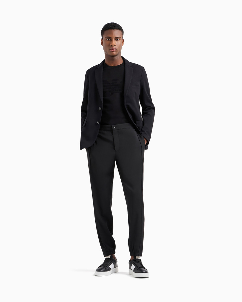 Jersey T-shirt with jacquard logo 2