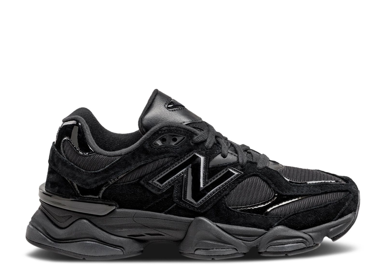 NEW BALANCE 9060 'TRIPLE BLACK SUEDE PATENT' - 1