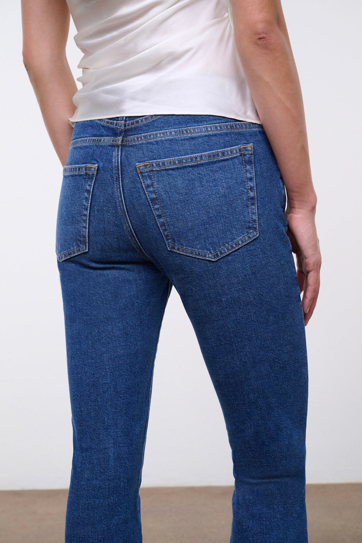 STAUD KYLE STRETCH FLARE JEAN STONE BLUE - 6