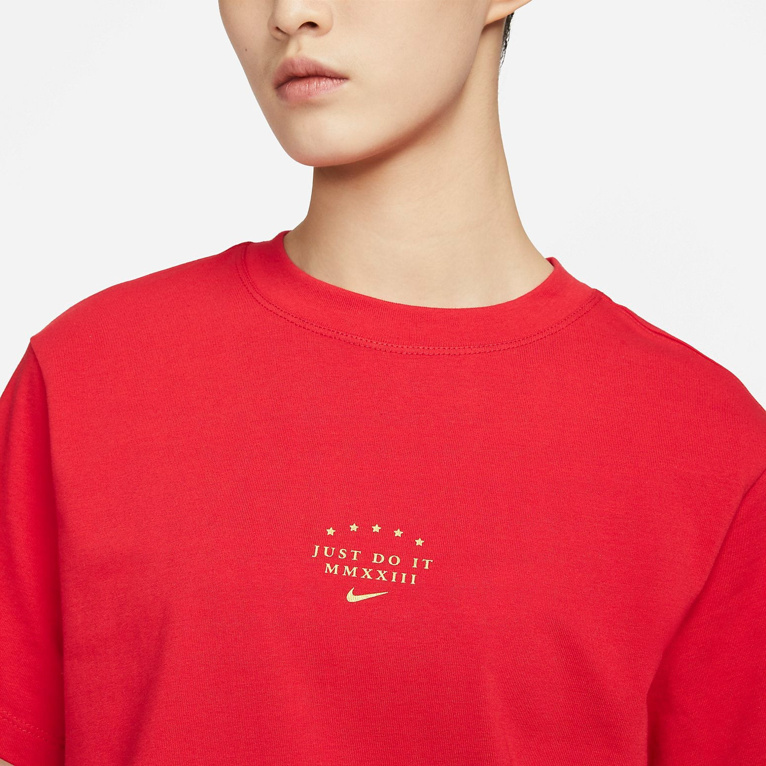 (WMNS) Nike Sportswear Short-Sleeve T-Shirt 'University Red' DX7941-657 - 3