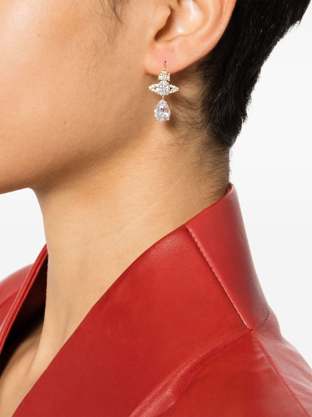 Ismene Earrings in PLATINUM-LAVENDER-WHITE-CZ | Vivienne