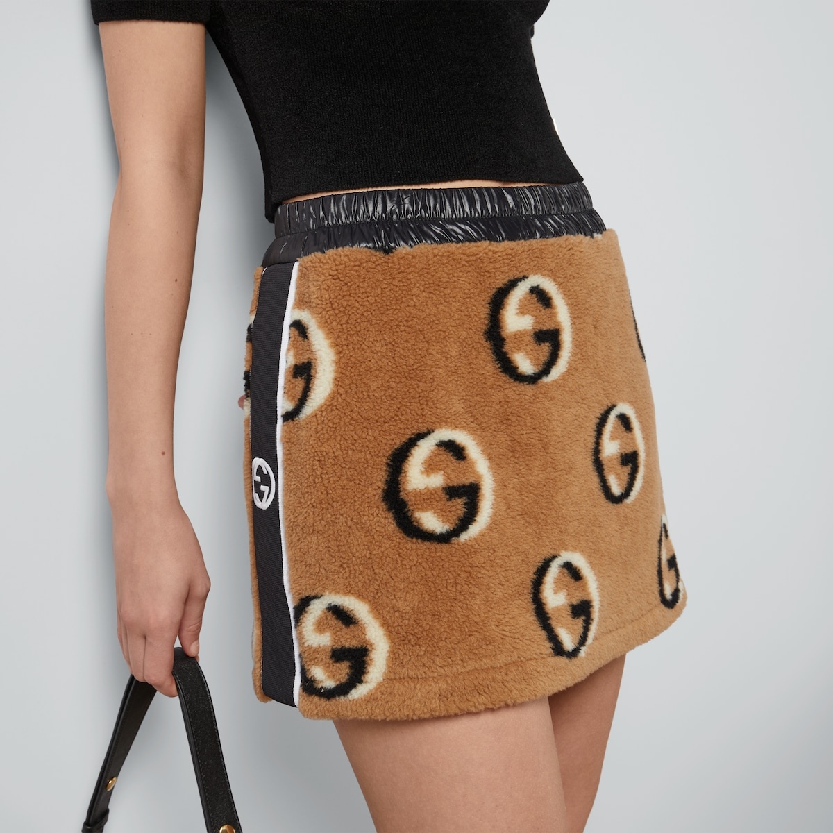GG wool fleece jacquard skirt - 5