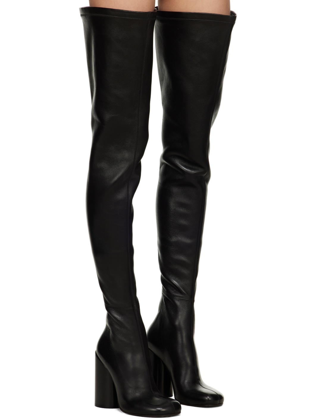Black Zip Tall Boots - 4