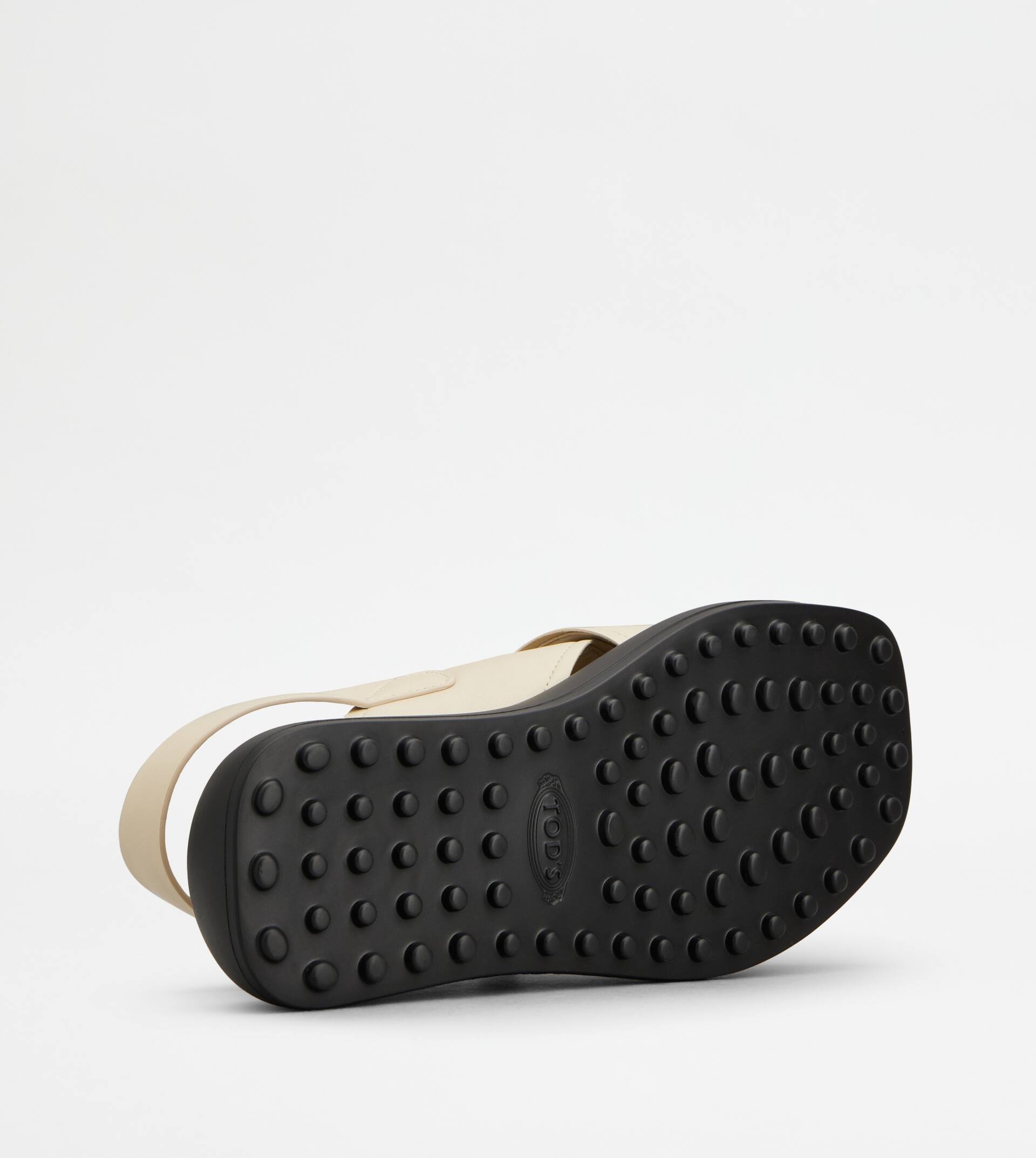 SANDALS IN LEATHER - OFF WHITE - 4
