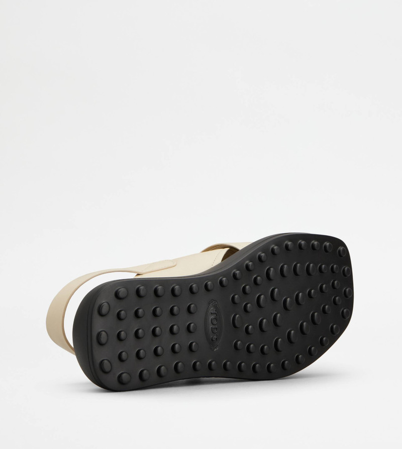 SANDALS IN LEATHER - OFF WHITE 4