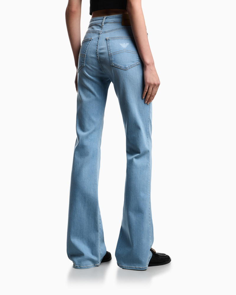 J47 MID-HIGH RISE FLARED-HEM JEANS IN STRETCH DENIM 3