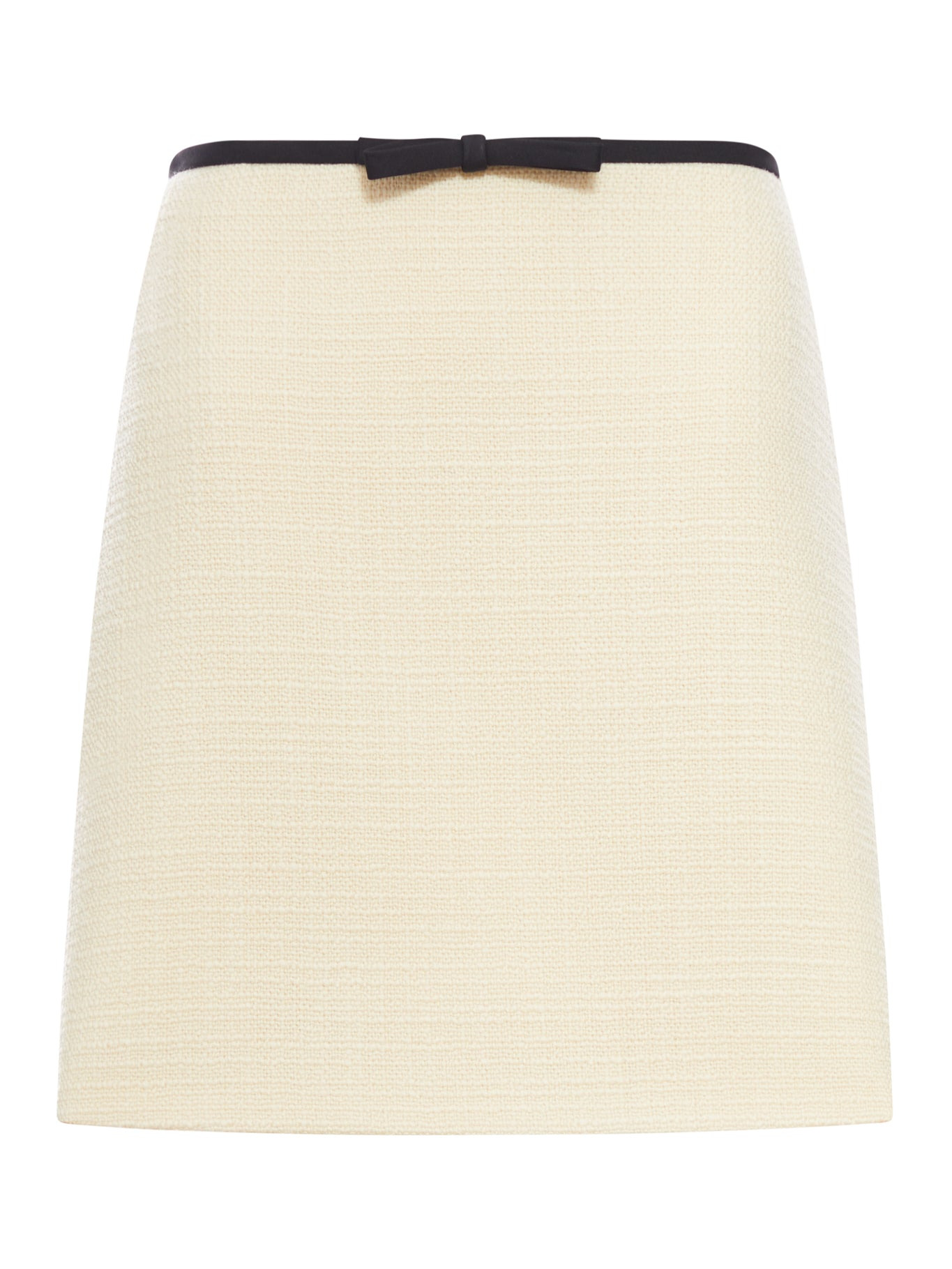 WOOL TWEED SKIRT WITH BOW - 1