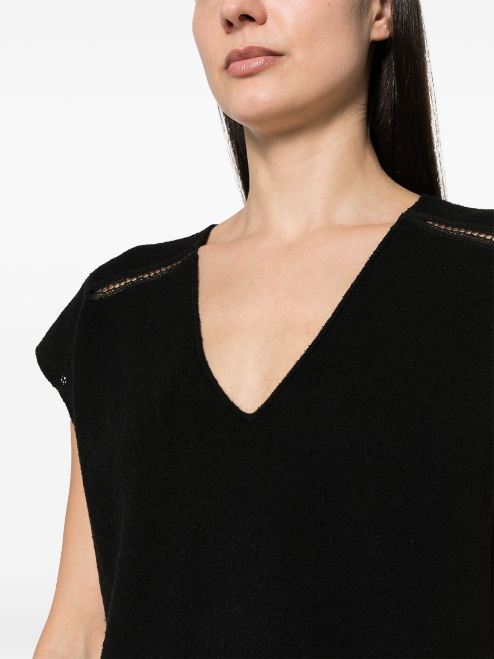 Hybrid V-neck top - 5