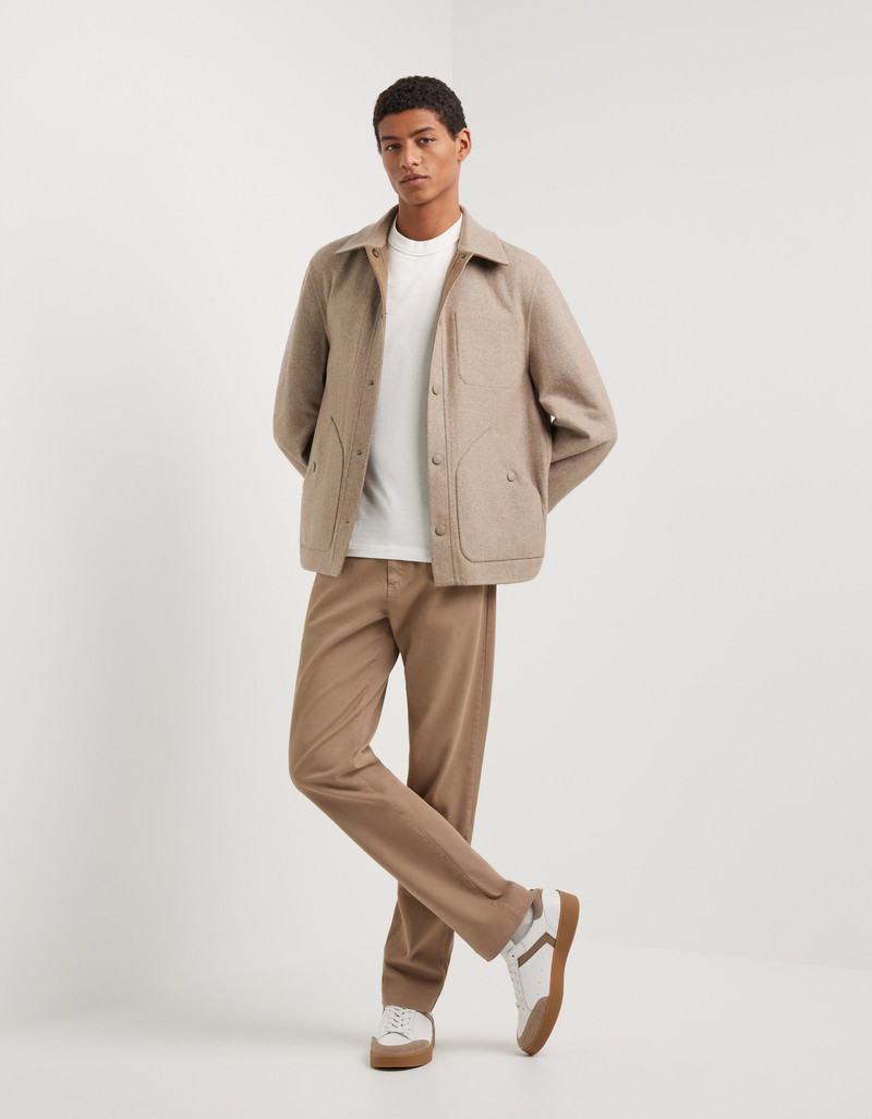 Canali BEIGE REVERSIBLE OVERSHIRT WITH SET-IN SLEEVES outlook