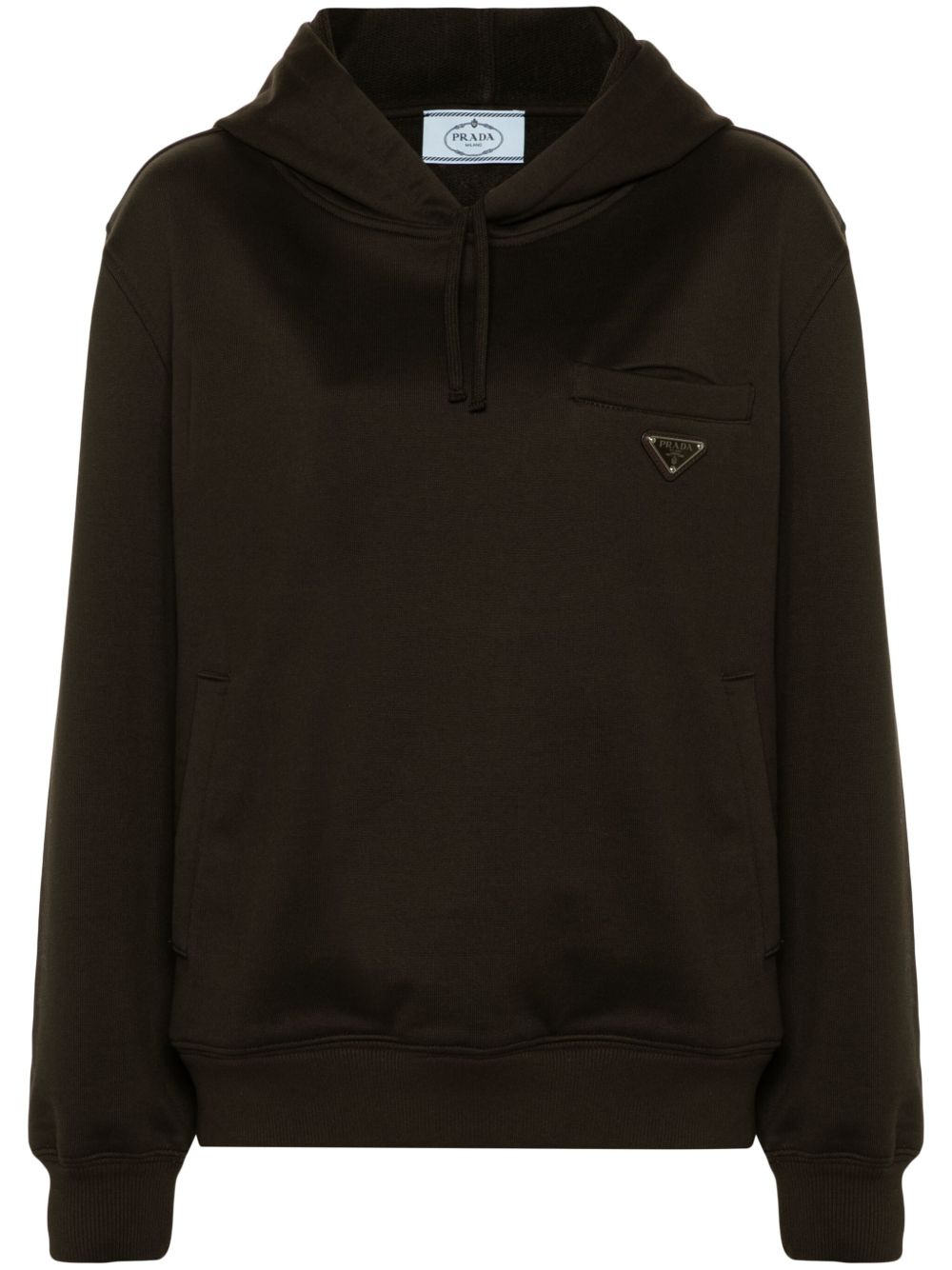 triangle-logo cotton hoodie - 1