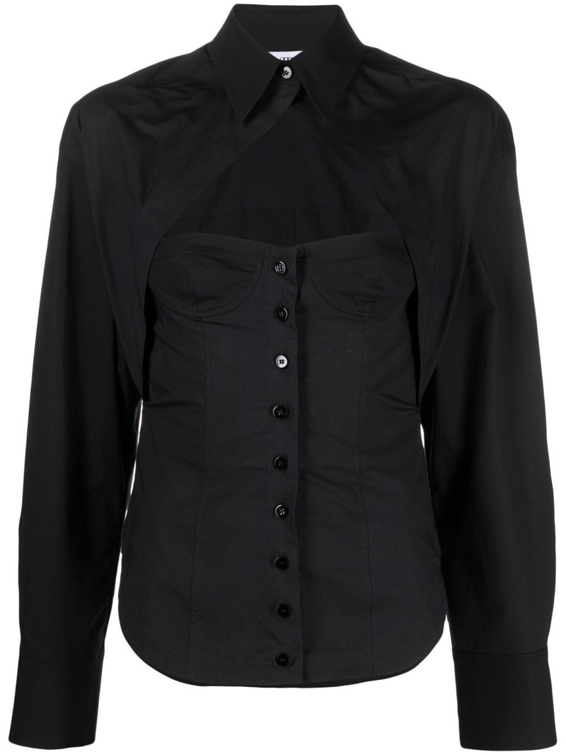 cut-out corset-style cotton shirt 1