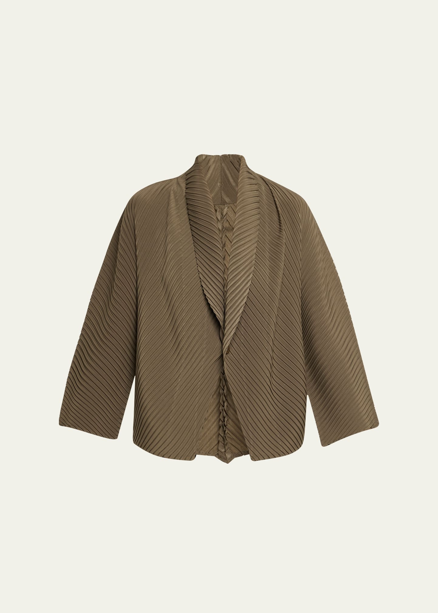 Soft Fold Pleats Shawl-Collar Jacket - 1