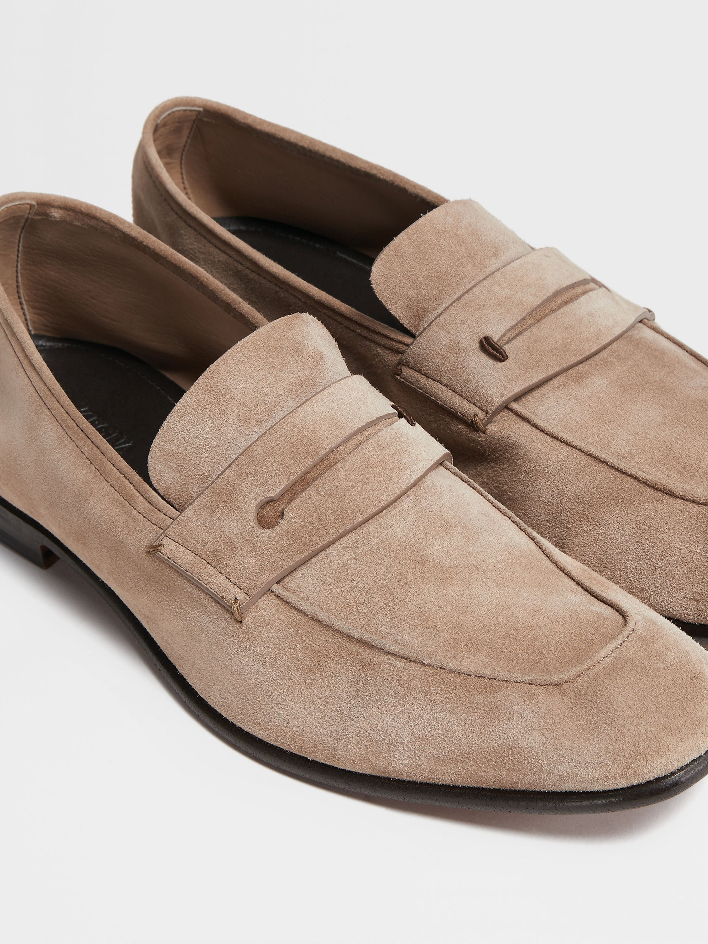 LIGHT BEIGE SUEDE L'ASOLA LOAFERS - 4