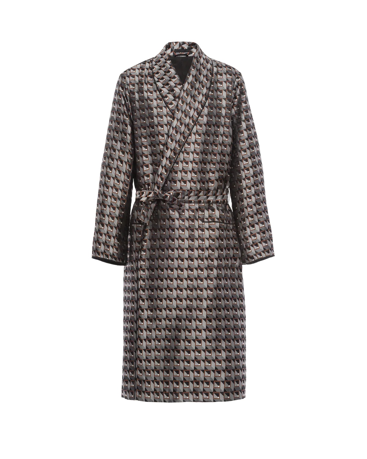 Cube print silk jacquard robe - 1