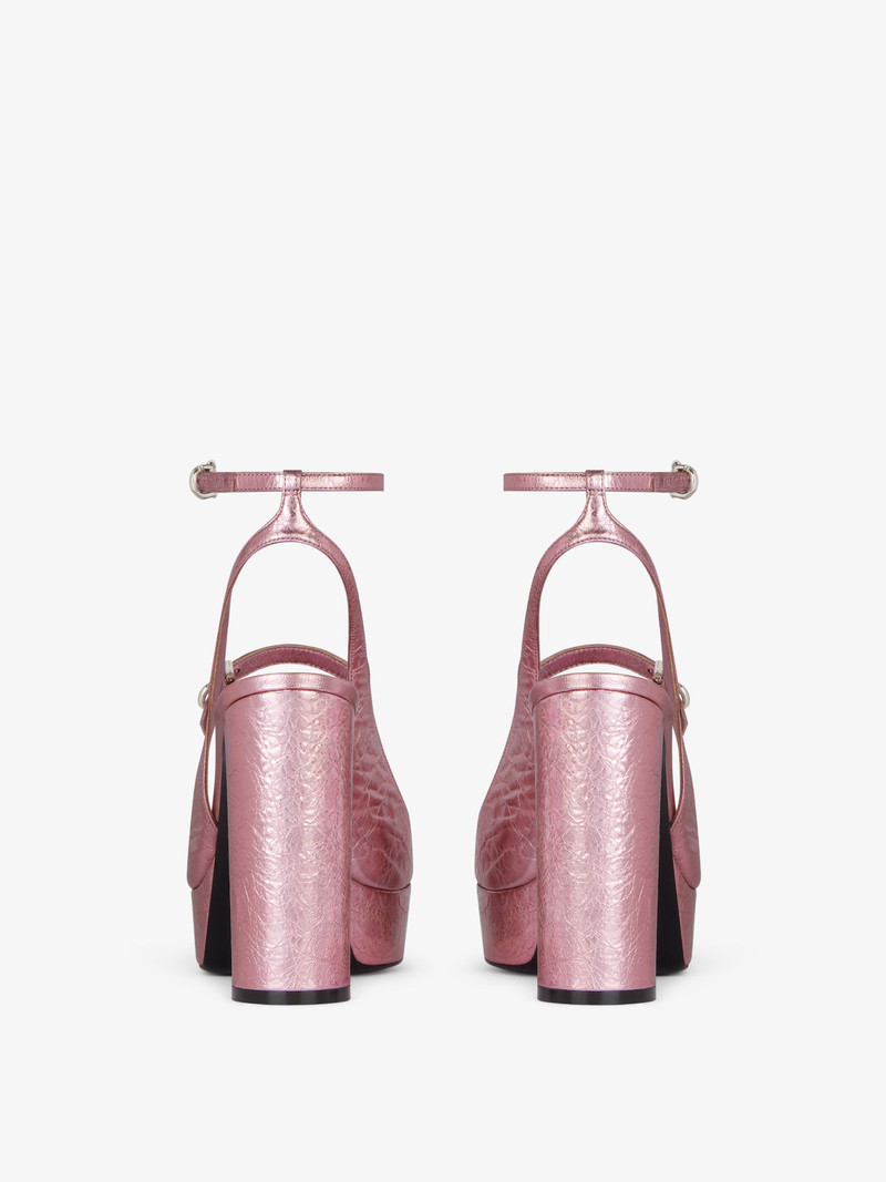 VOYOU PLATFORM SANDALS IN LAMINATED LEATHER 7