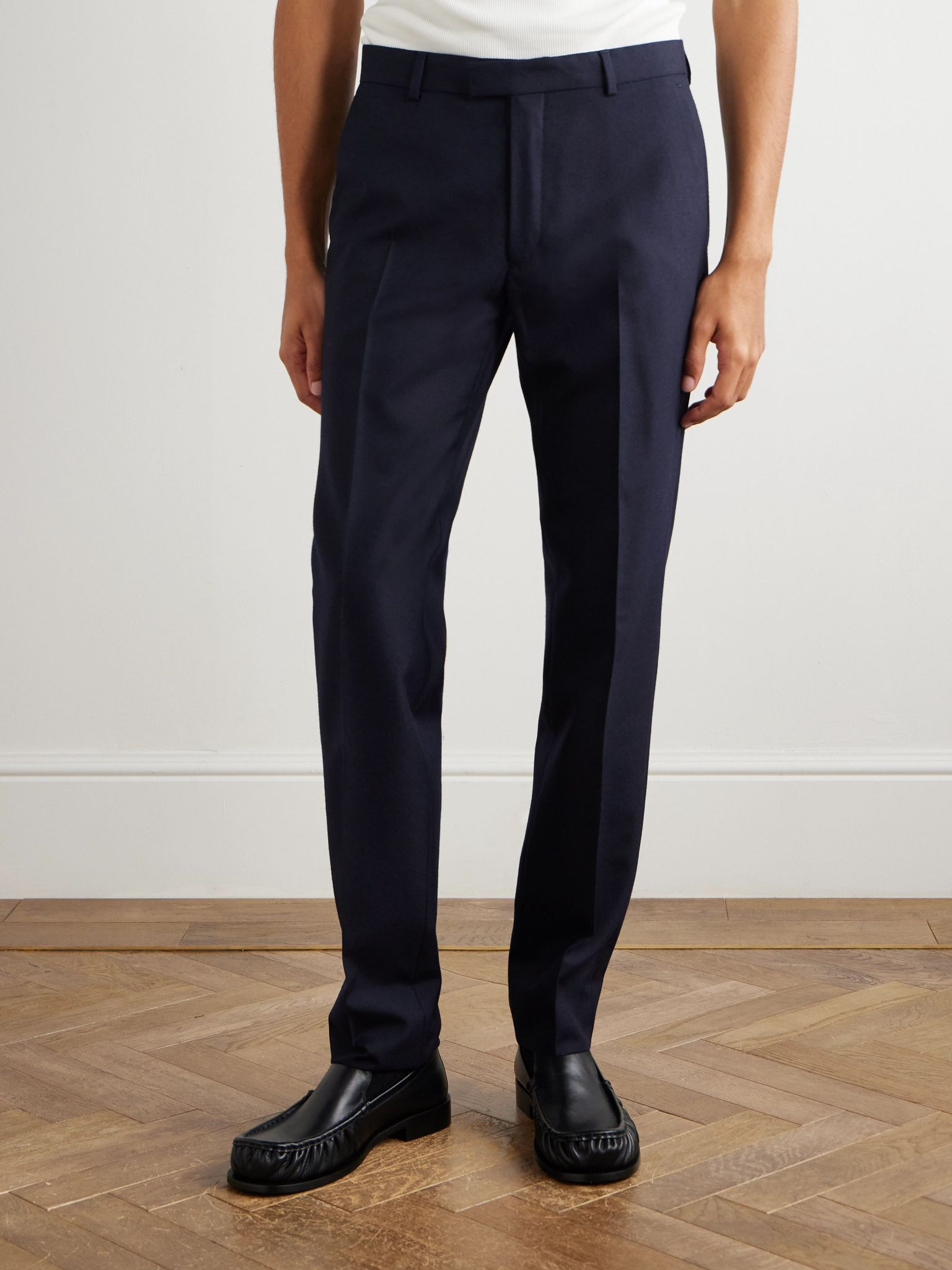 Slim-Fit Grain de Poudre Wool Suit Navy - 3
