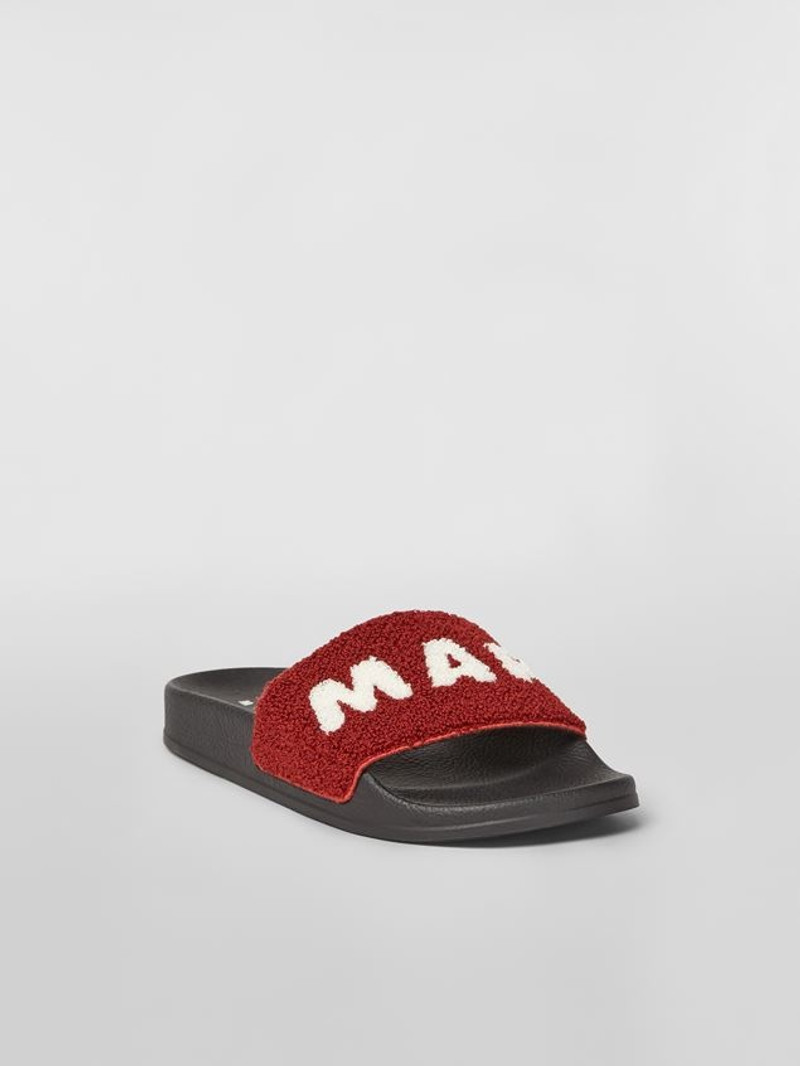 Marni RUBBER SANDAL WITH WHITE AND RED TERRY-CLOTH BAND outlook