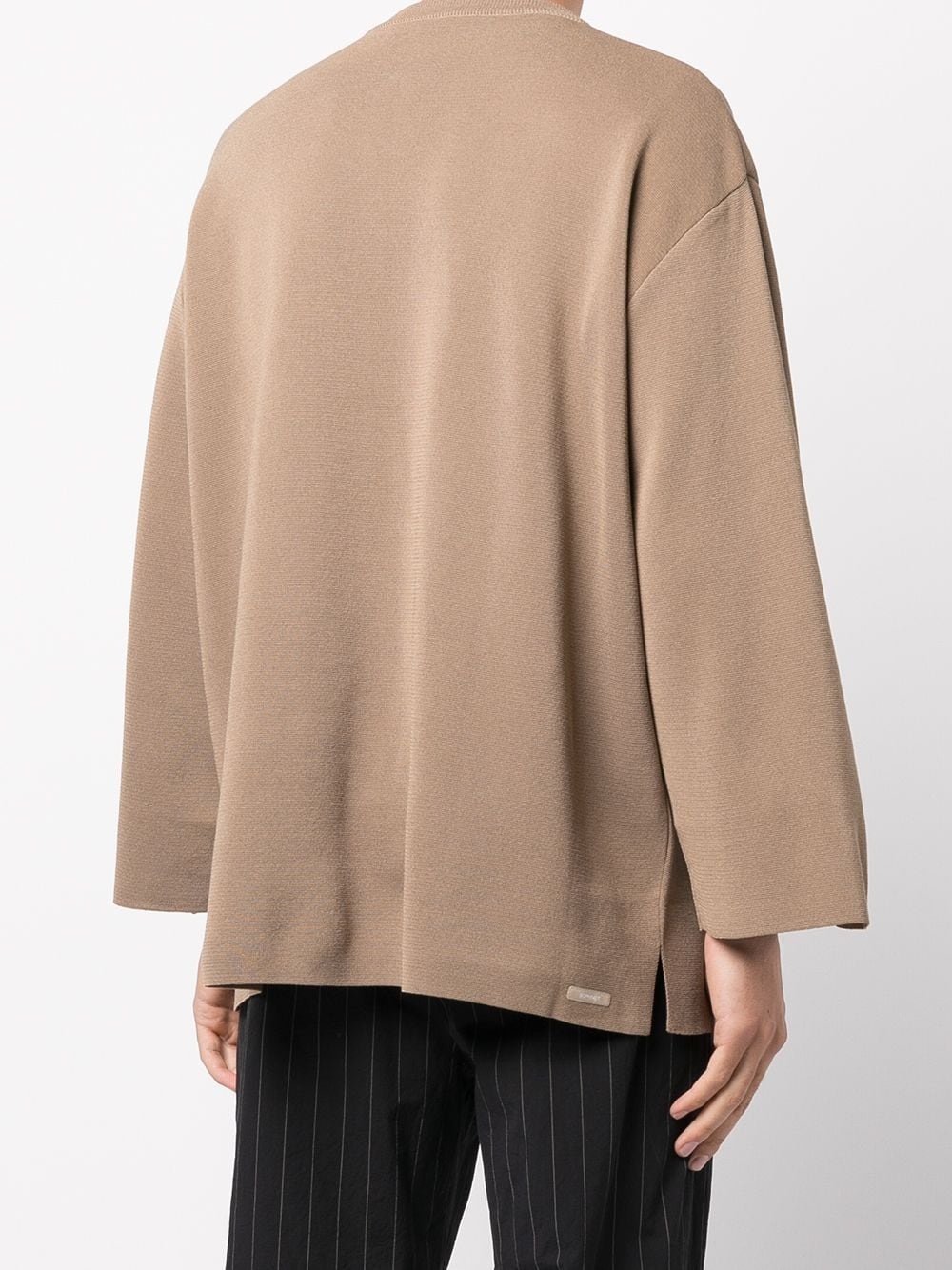 wide-cuff crew neck top - 4