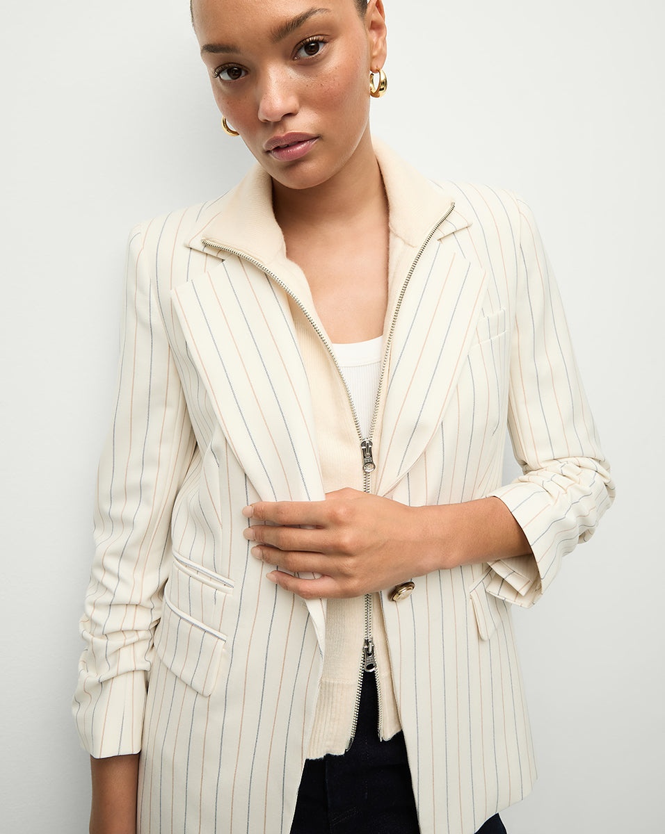 BATTISTA PINSTRIPED DICKEY JACKET - 6