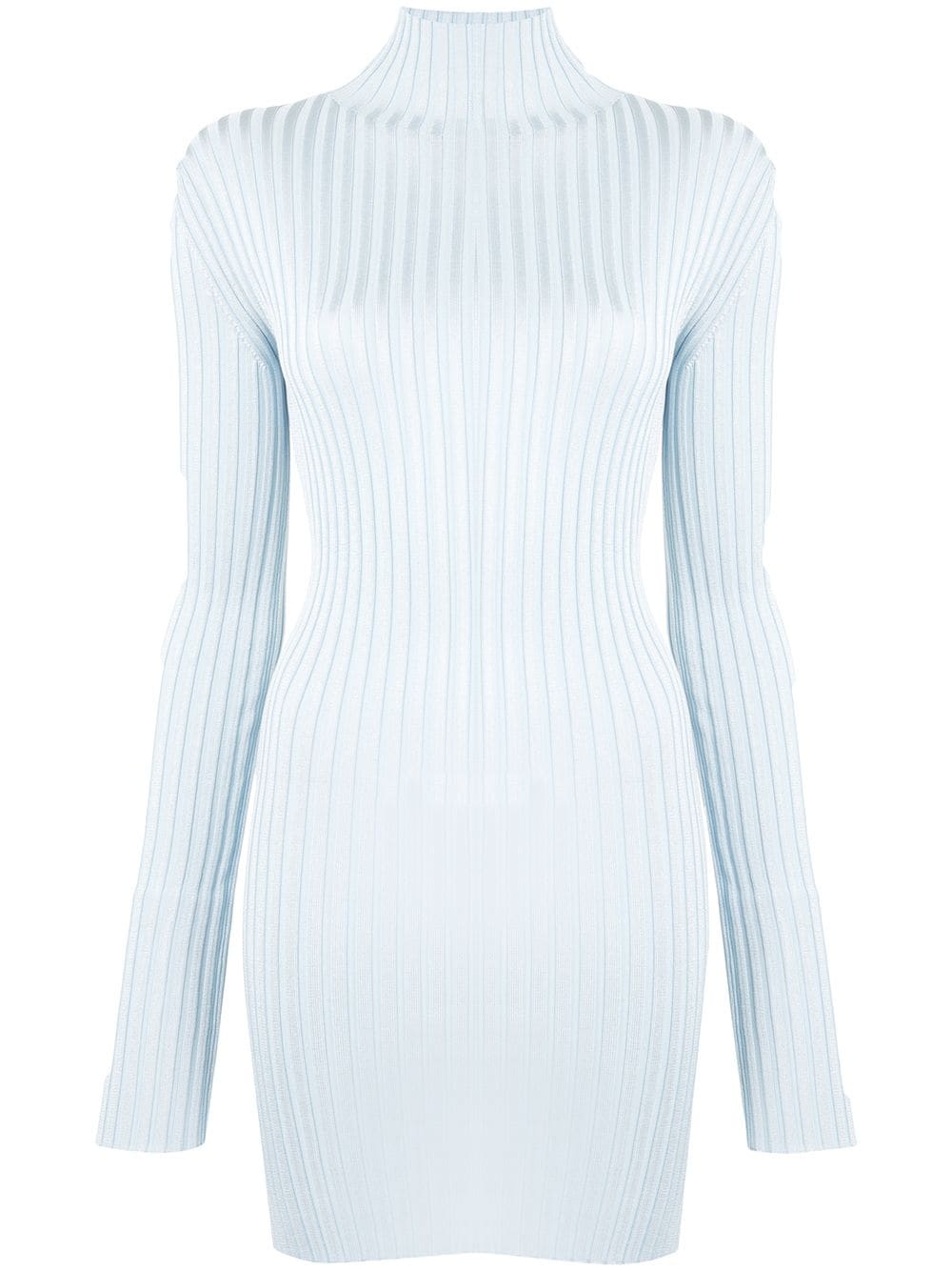 glossy knit turtleneck top - 1