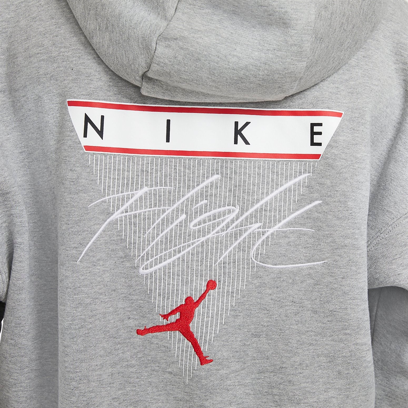 (WMNS) Air Jordan Fleece Hoodie 'Grey' DB9067-063 - 2