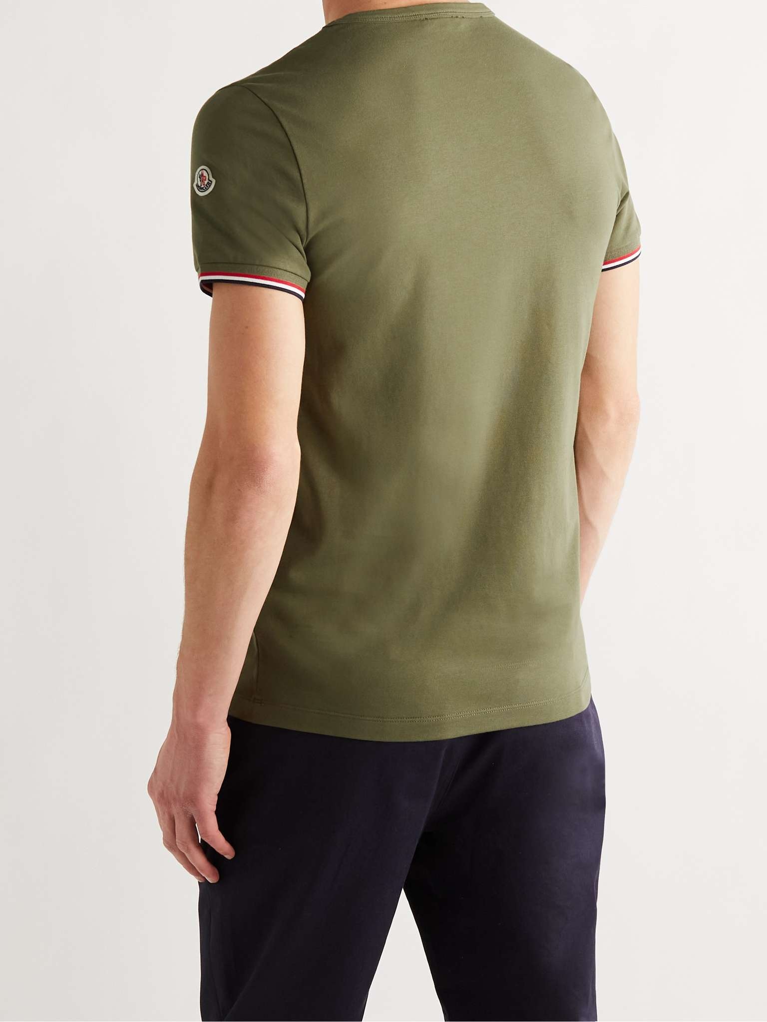 Contrast-Tipped Stretch-Cotton Jersey T-Shirt - 4