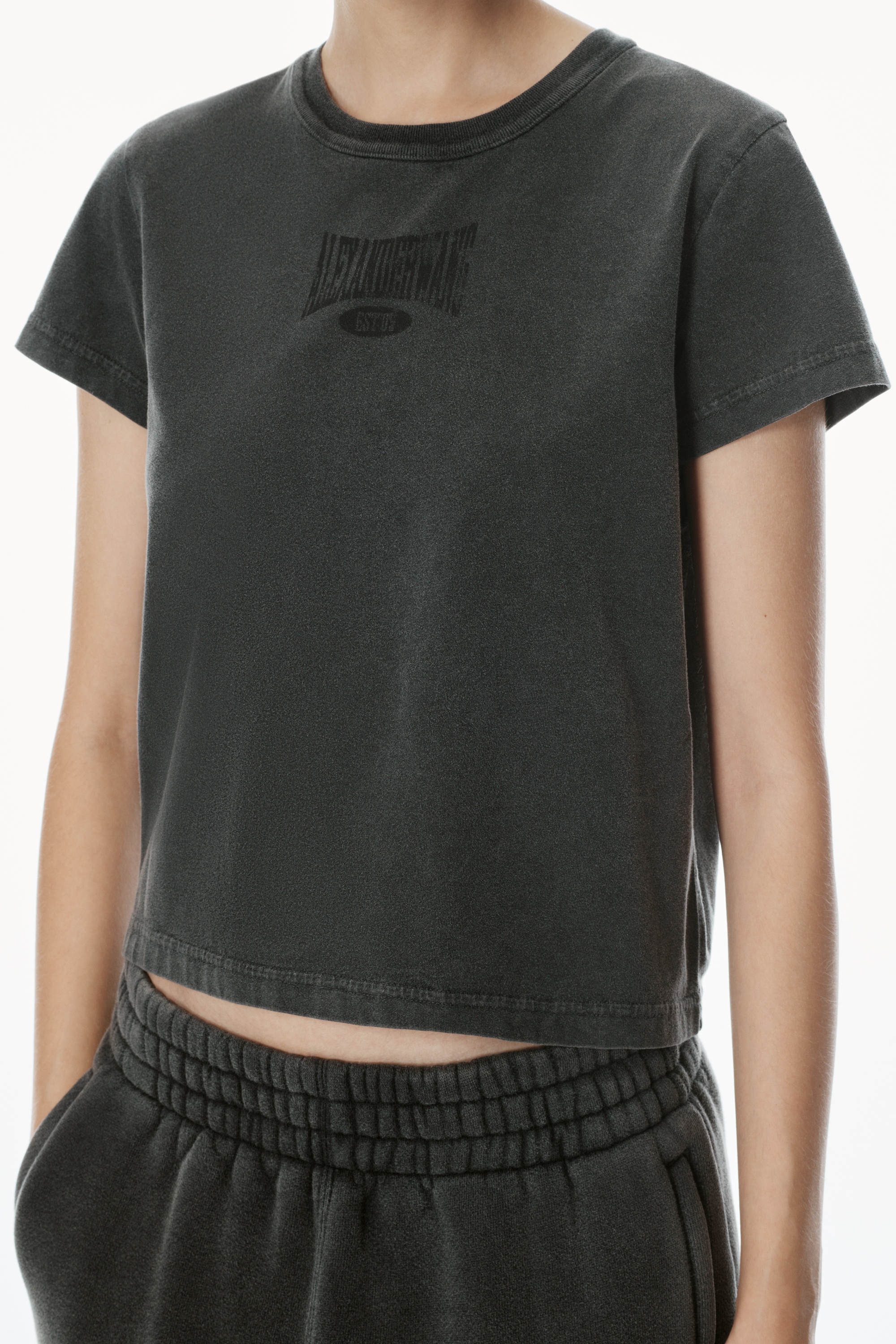 Distressed Logo Shrunken Cotton Tee - 2
