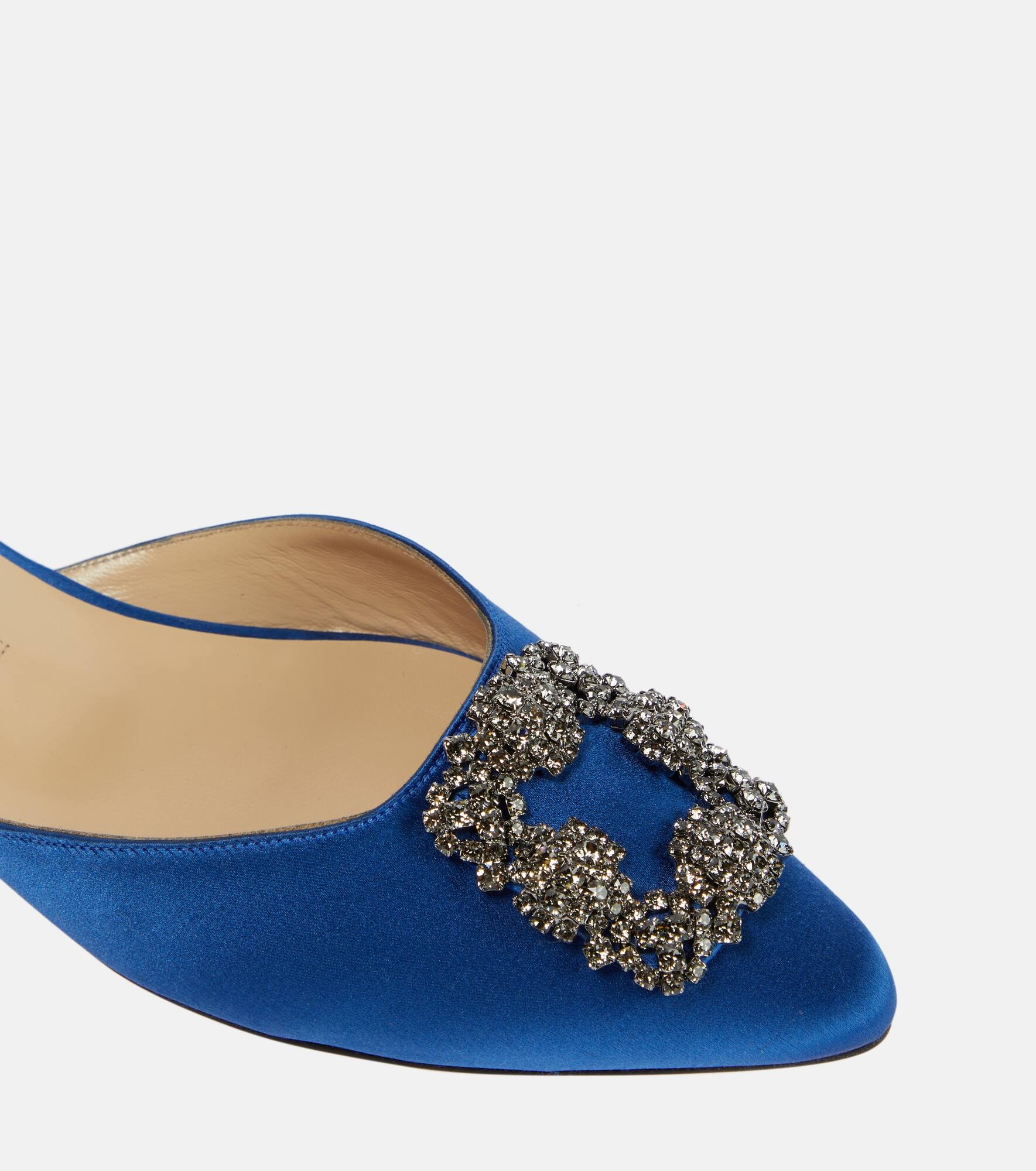 Hangisimuflat embellished satin mules - 6