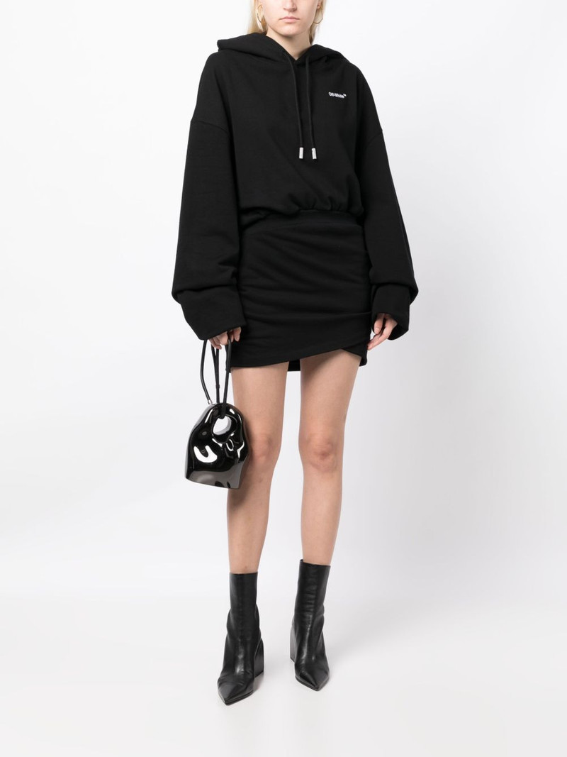 Off-White logo-embroidered cotton hoodie outlook