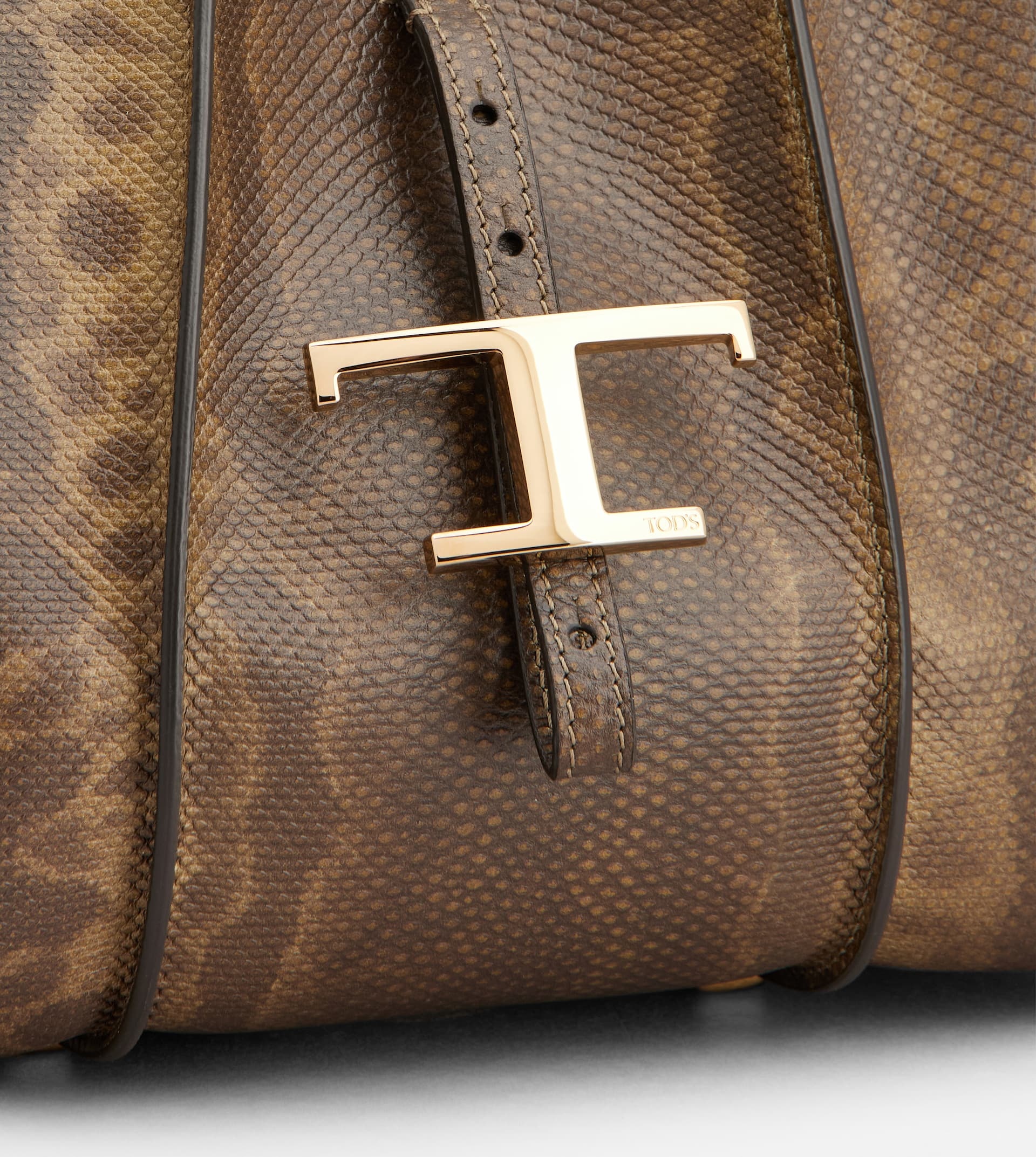 T TIMELESS SHOPPING BAG IN REPTILE MINI - BROWN - 5
